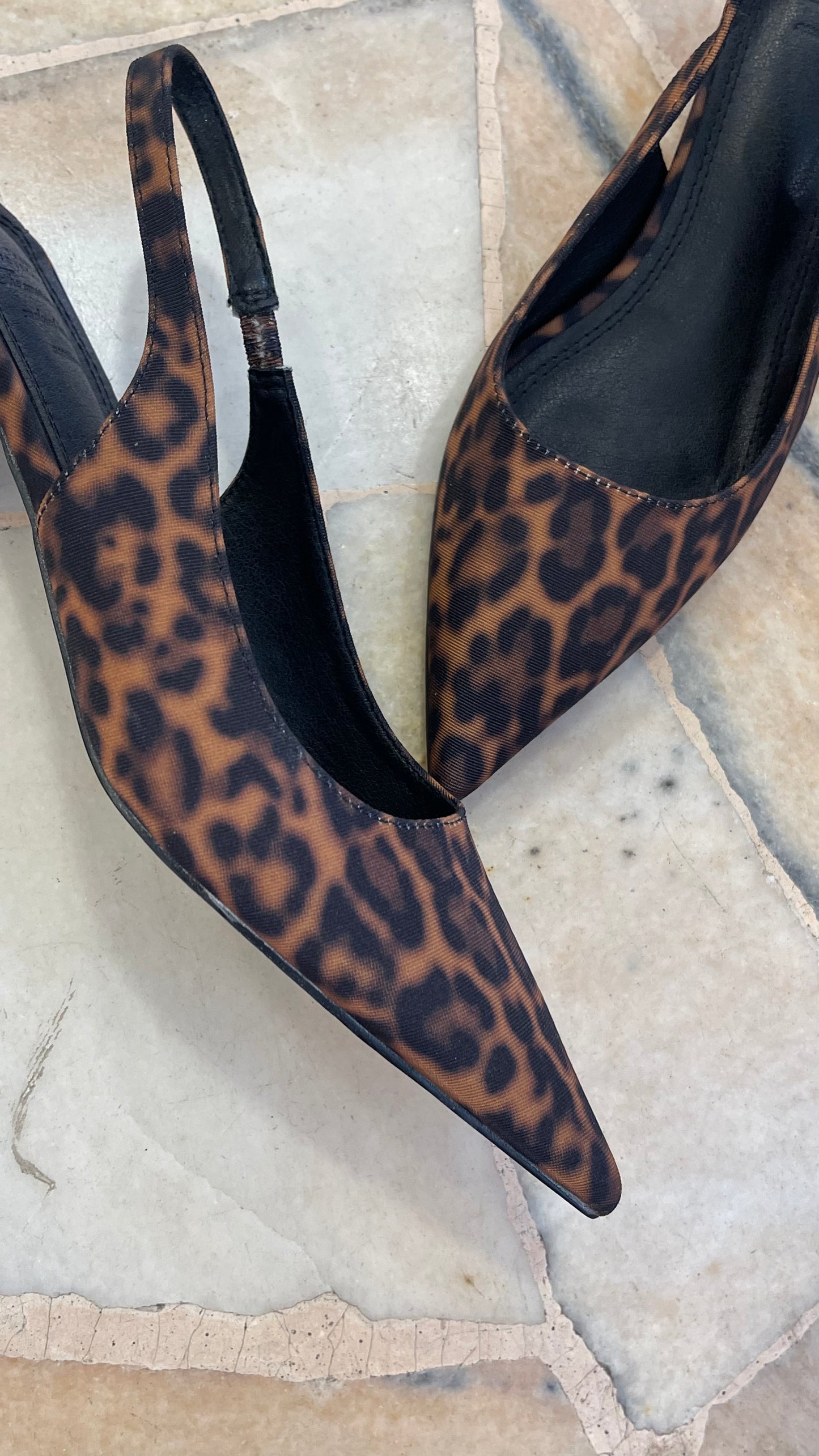 Slingback leopardate