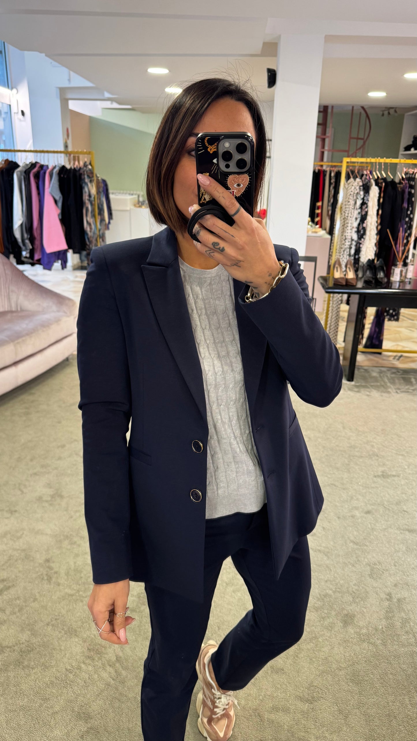 Blazer blu notte slim due bottoni fr