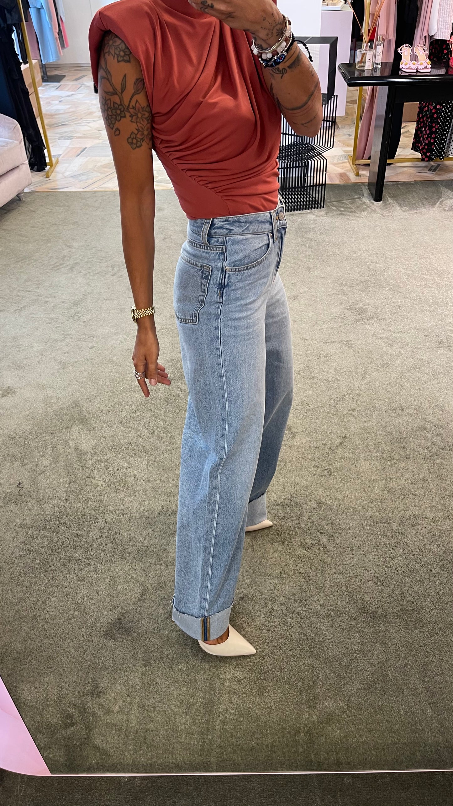 Jeans tokyo wideleg con risvolto jx