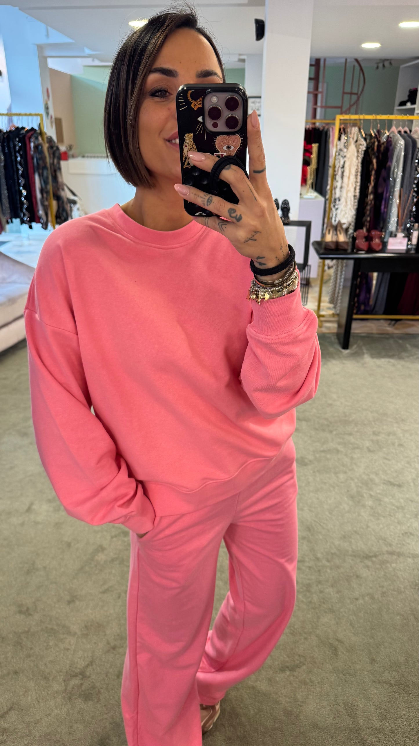 Felpa basica girocollo rosa big babol jx