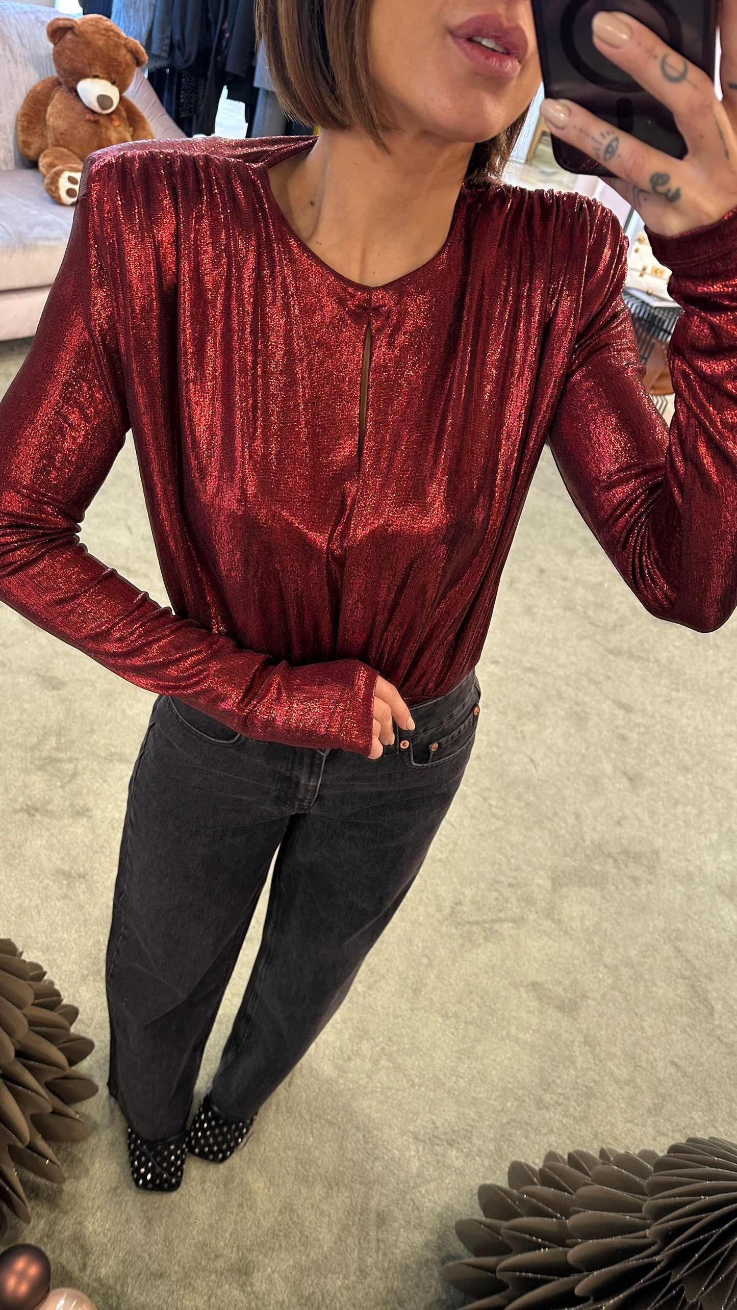 Body rosso spalmato con spallotte