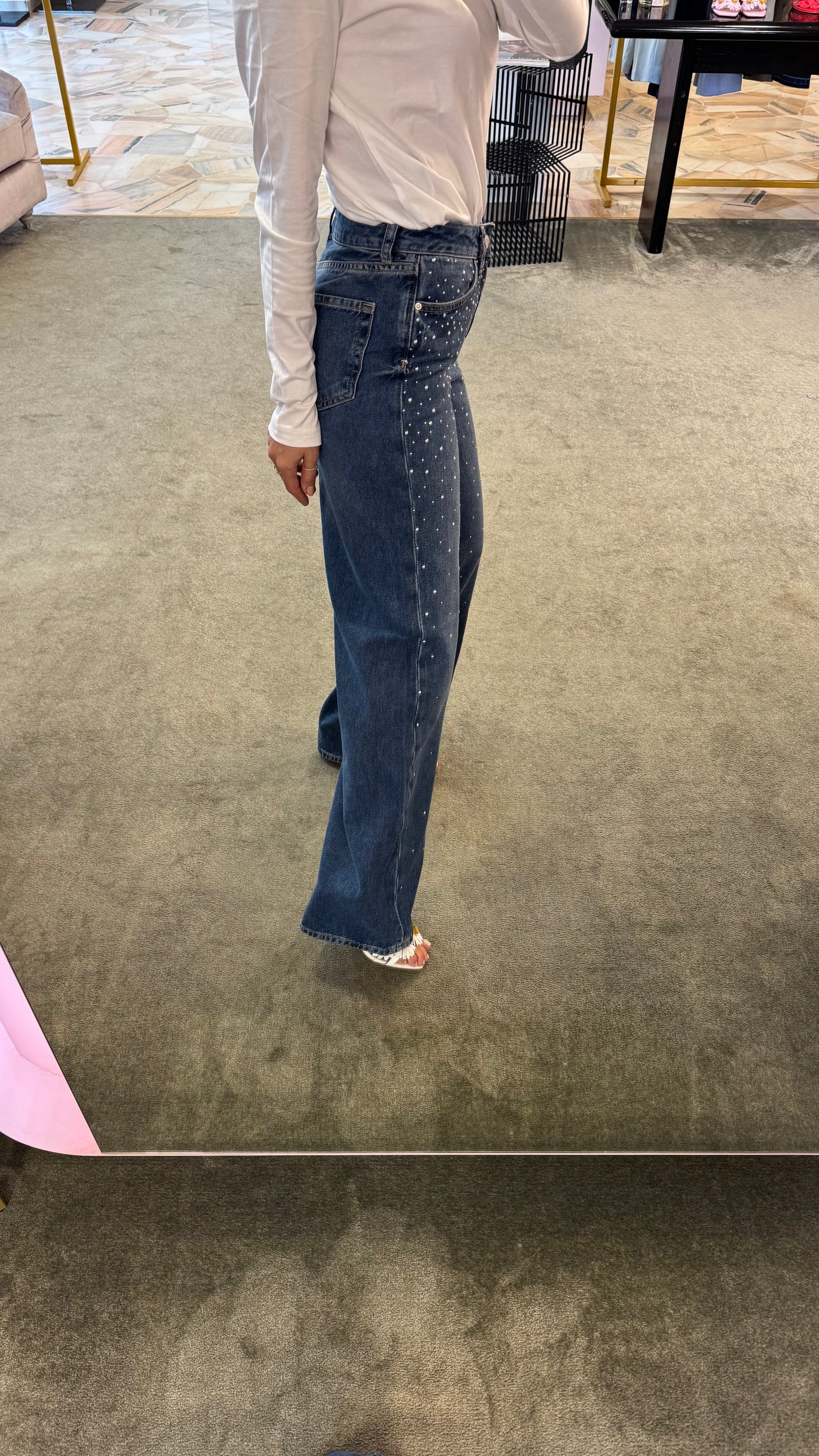 Jeans tokyo wideleg borchie