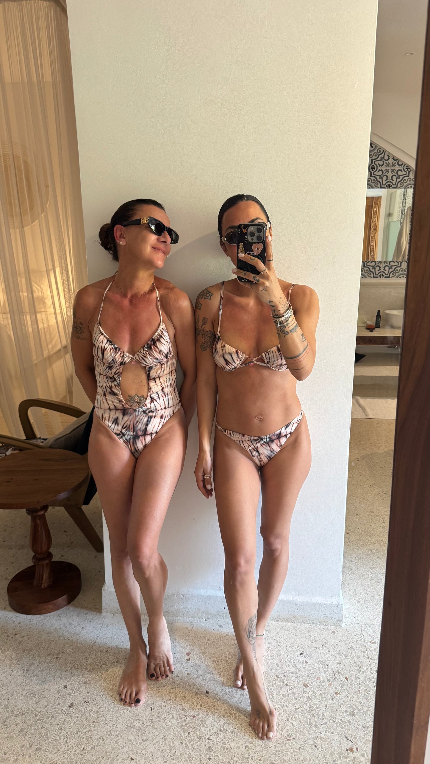 Costume intero tie-dye beige marrone Me Fui