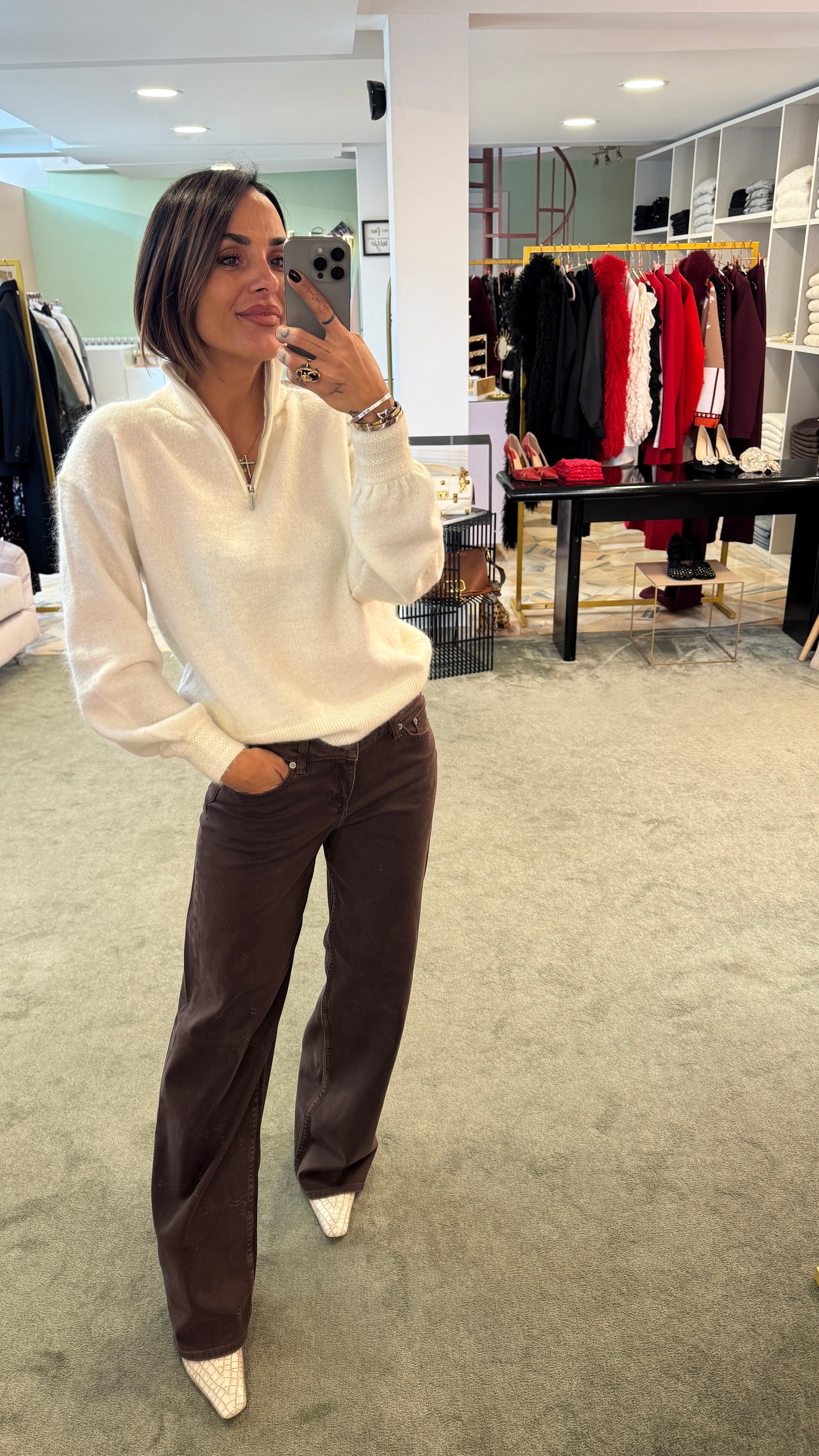 Jeans tokyo wideleg vita bassa cioccolato