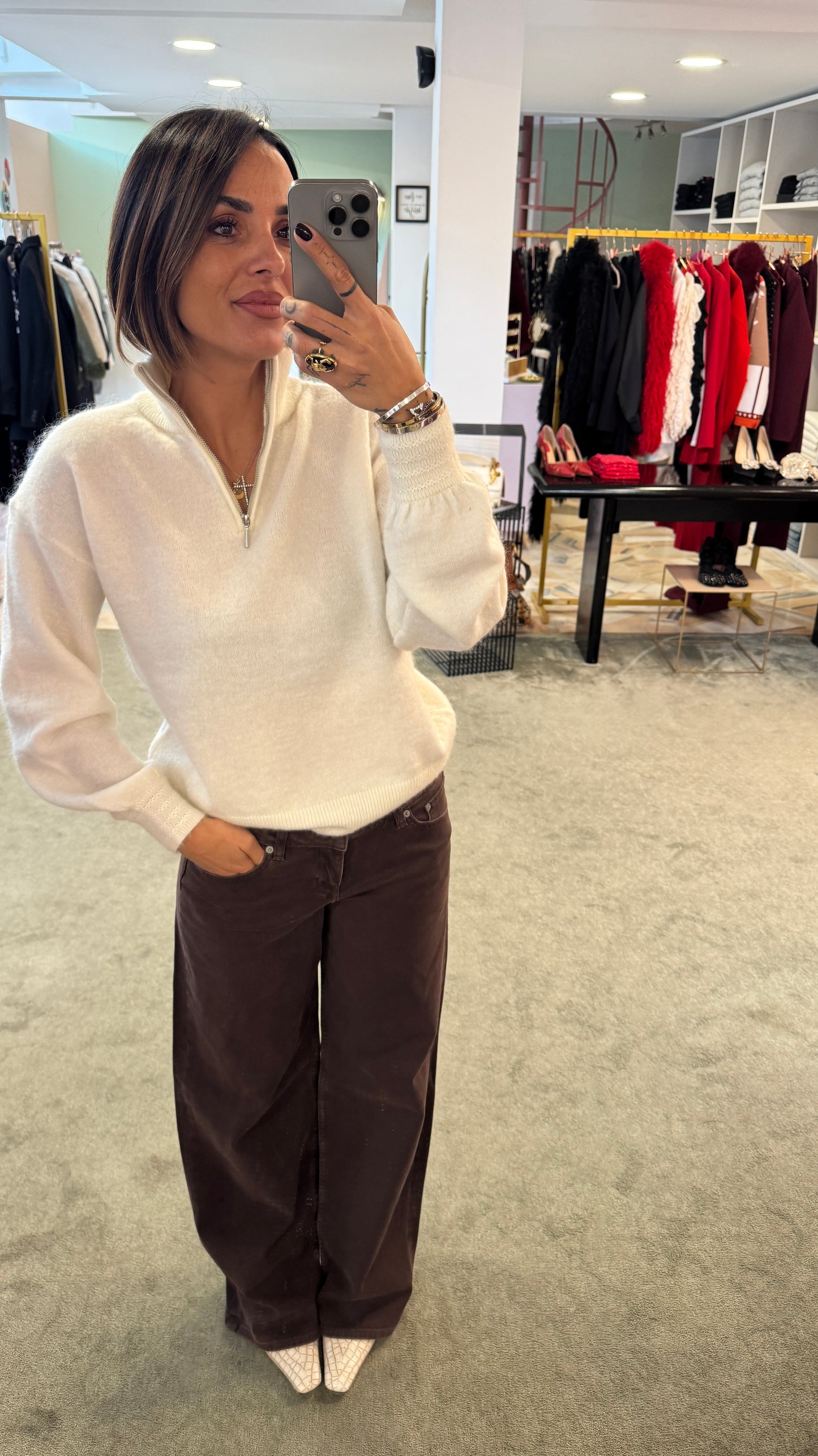 Jeans tokyo wideleg vita bassa cioccolato
