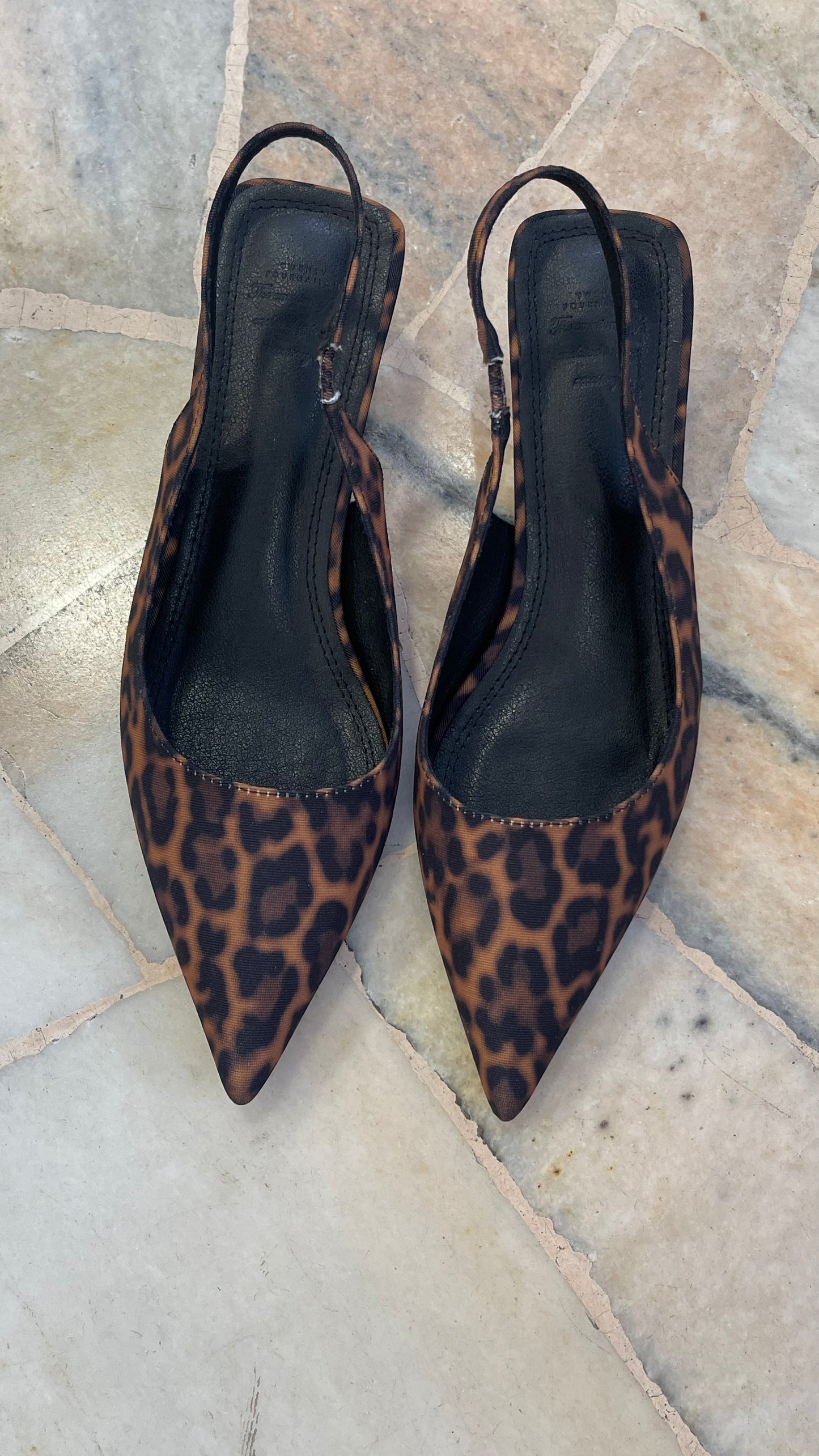Slingback leopardate