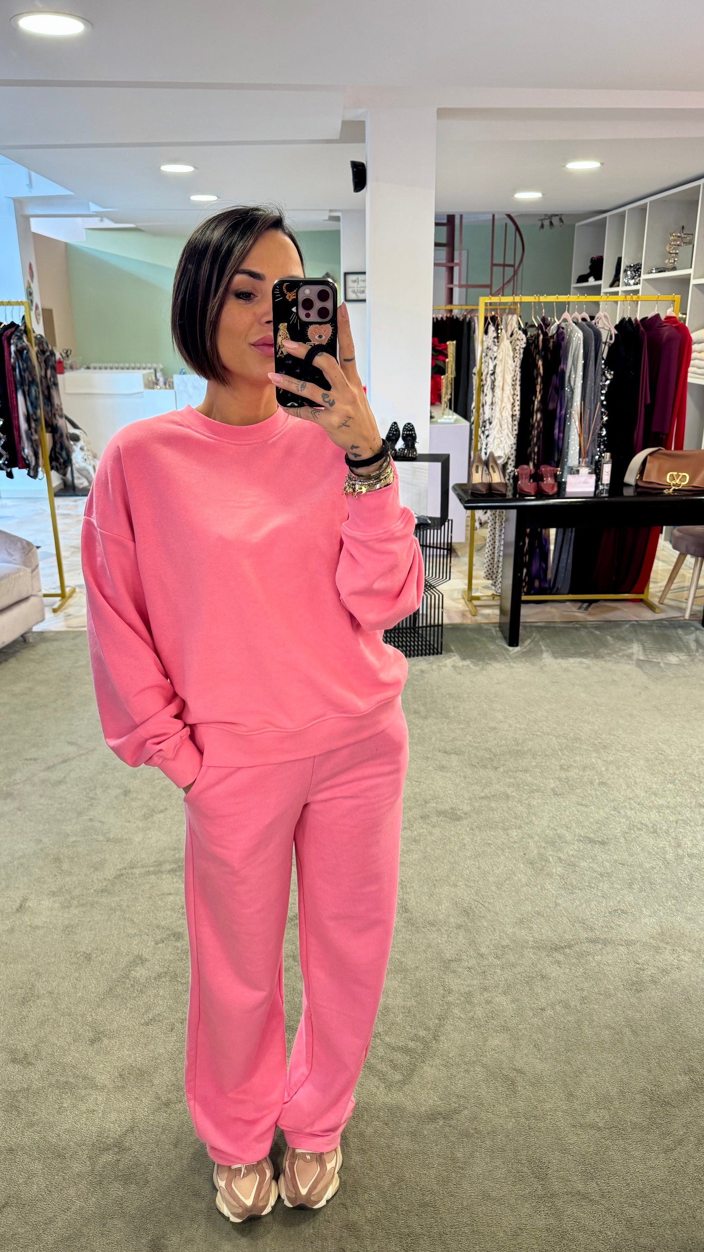 Felpa basica girocollo rosa big babol jx