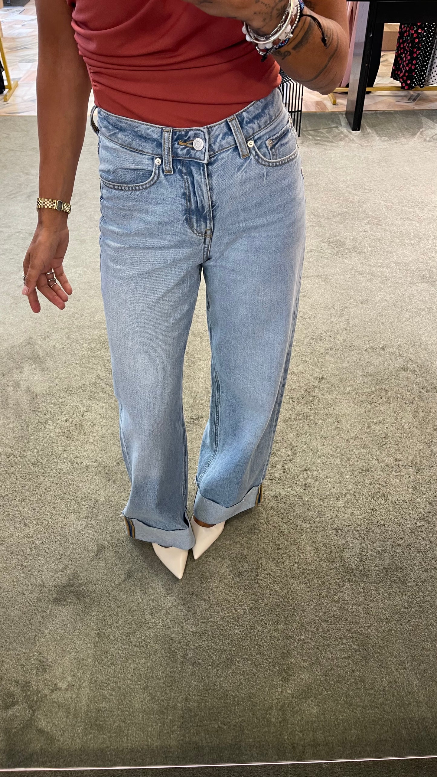 Jeans tokyo wideleg con risvolto jx
