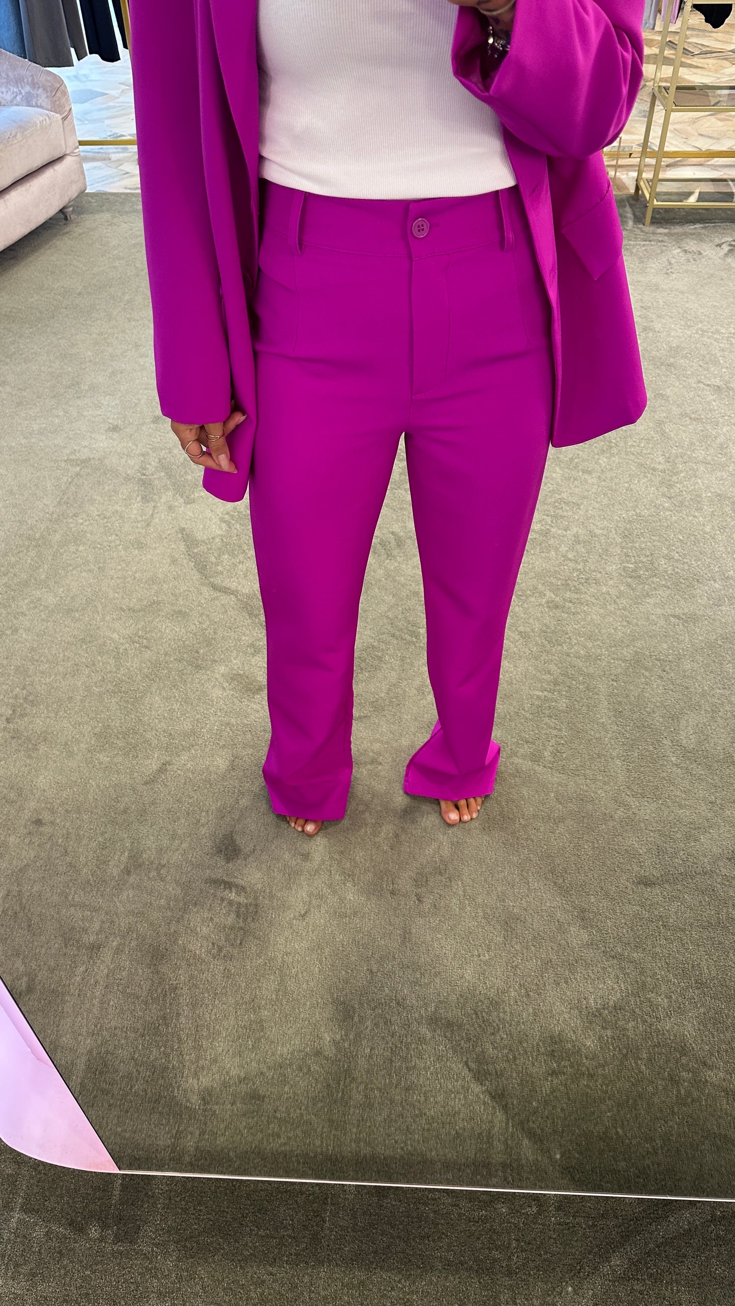 Pantaloni dritti plume