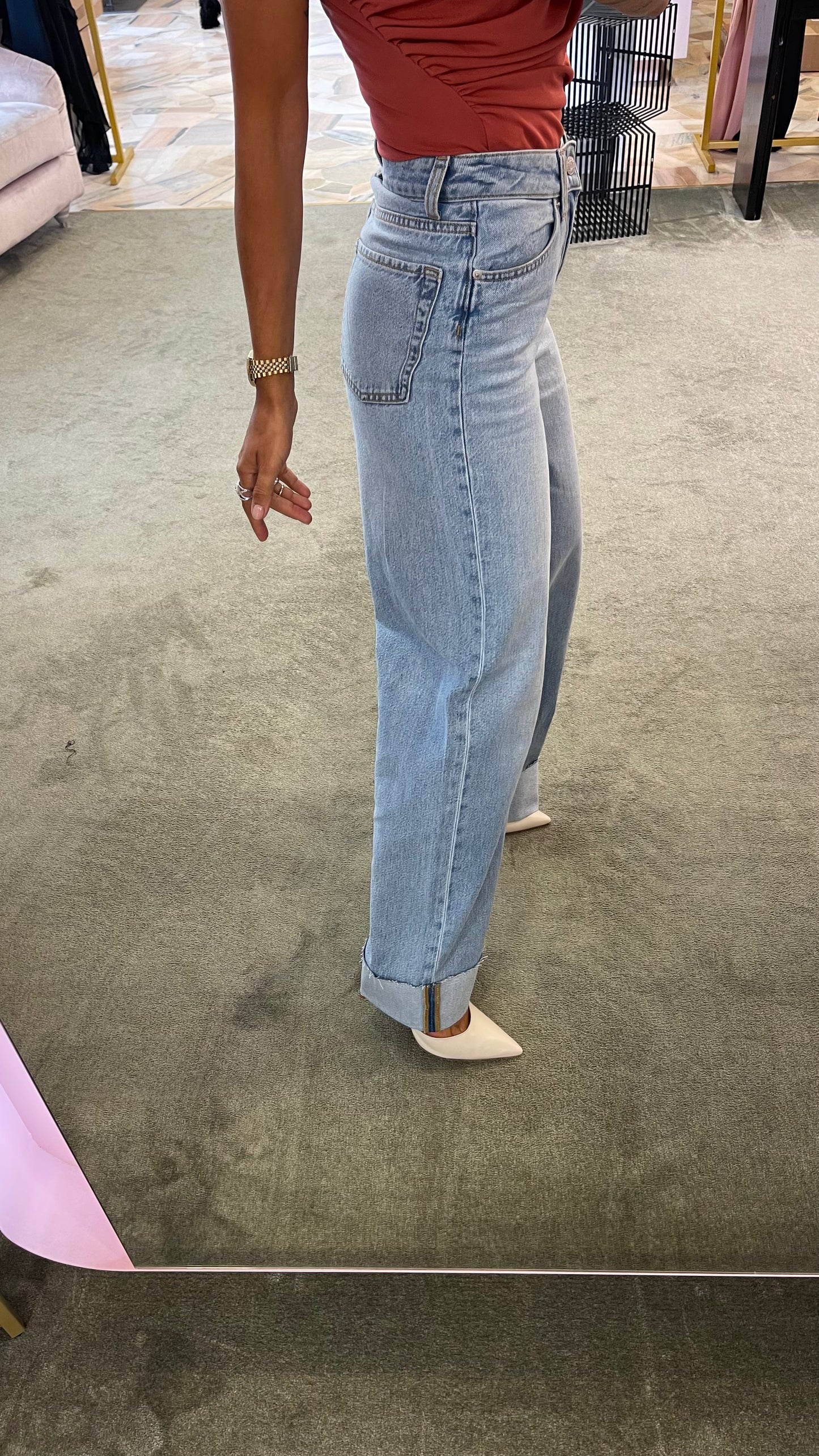Jeans tokyo wideleg con risvolto jx