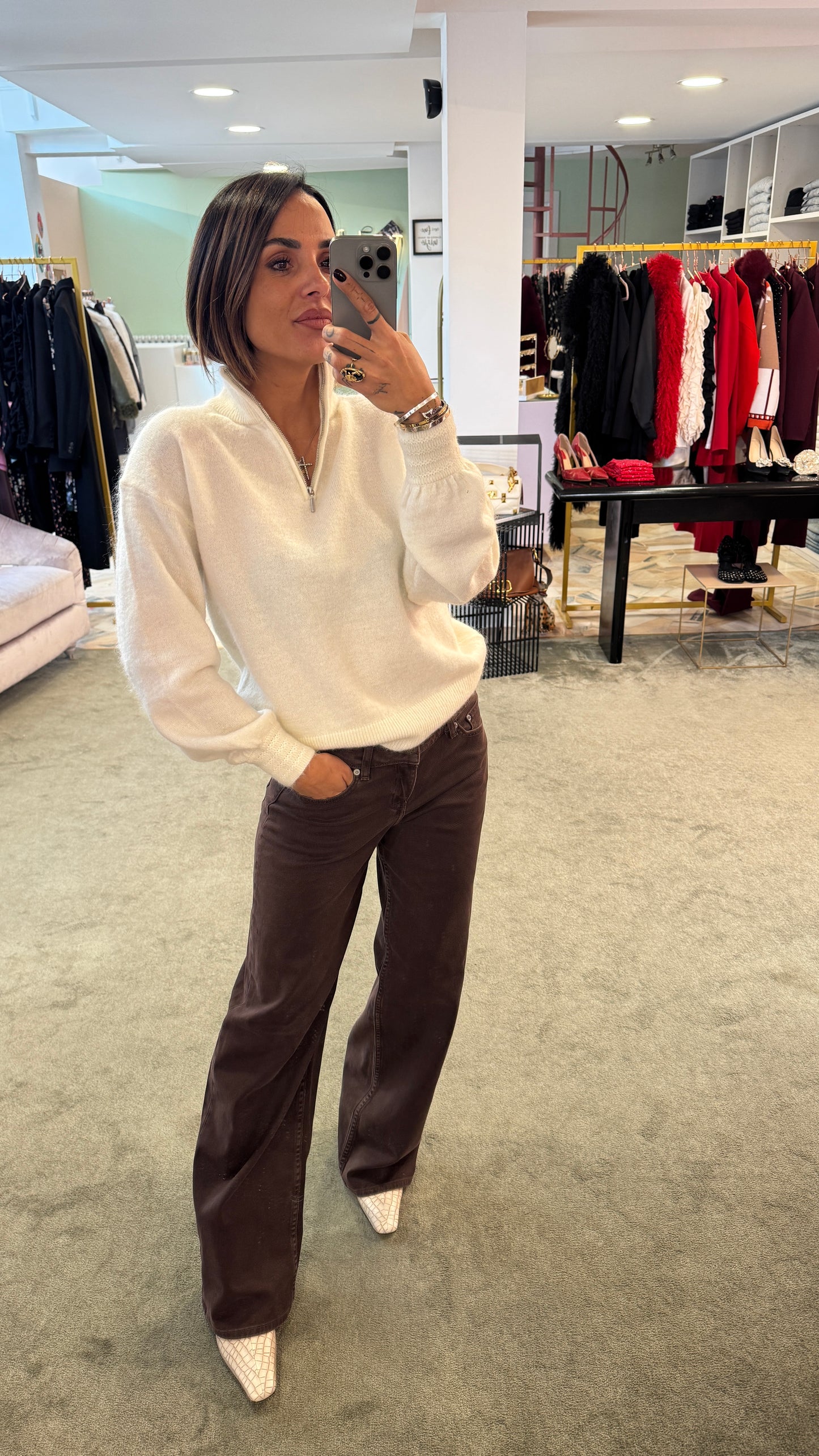 Jeans tokyo wideleg vita bassa cioccolato