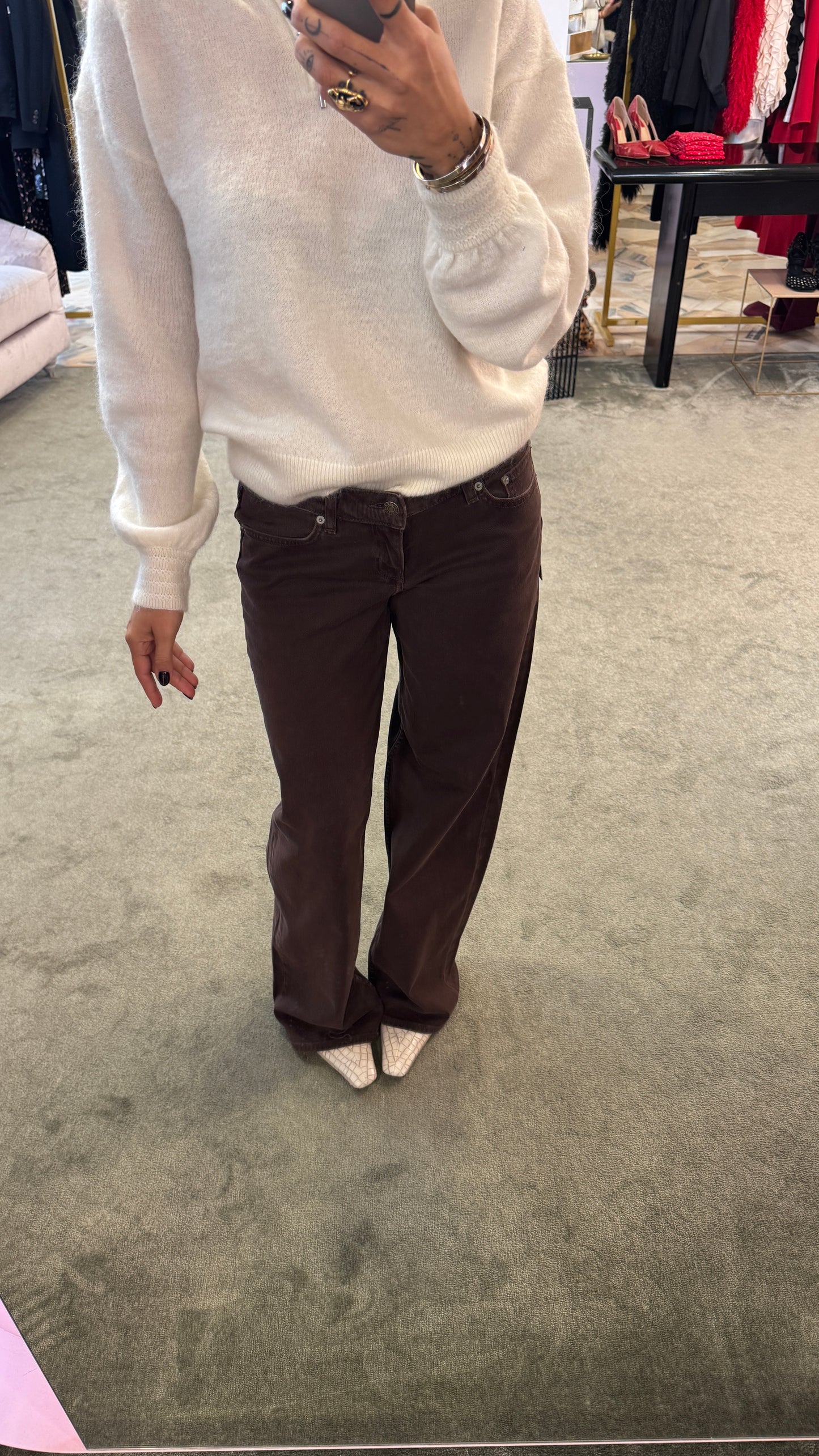 Jeans tokyo wideleg vita bassa cioccolato
