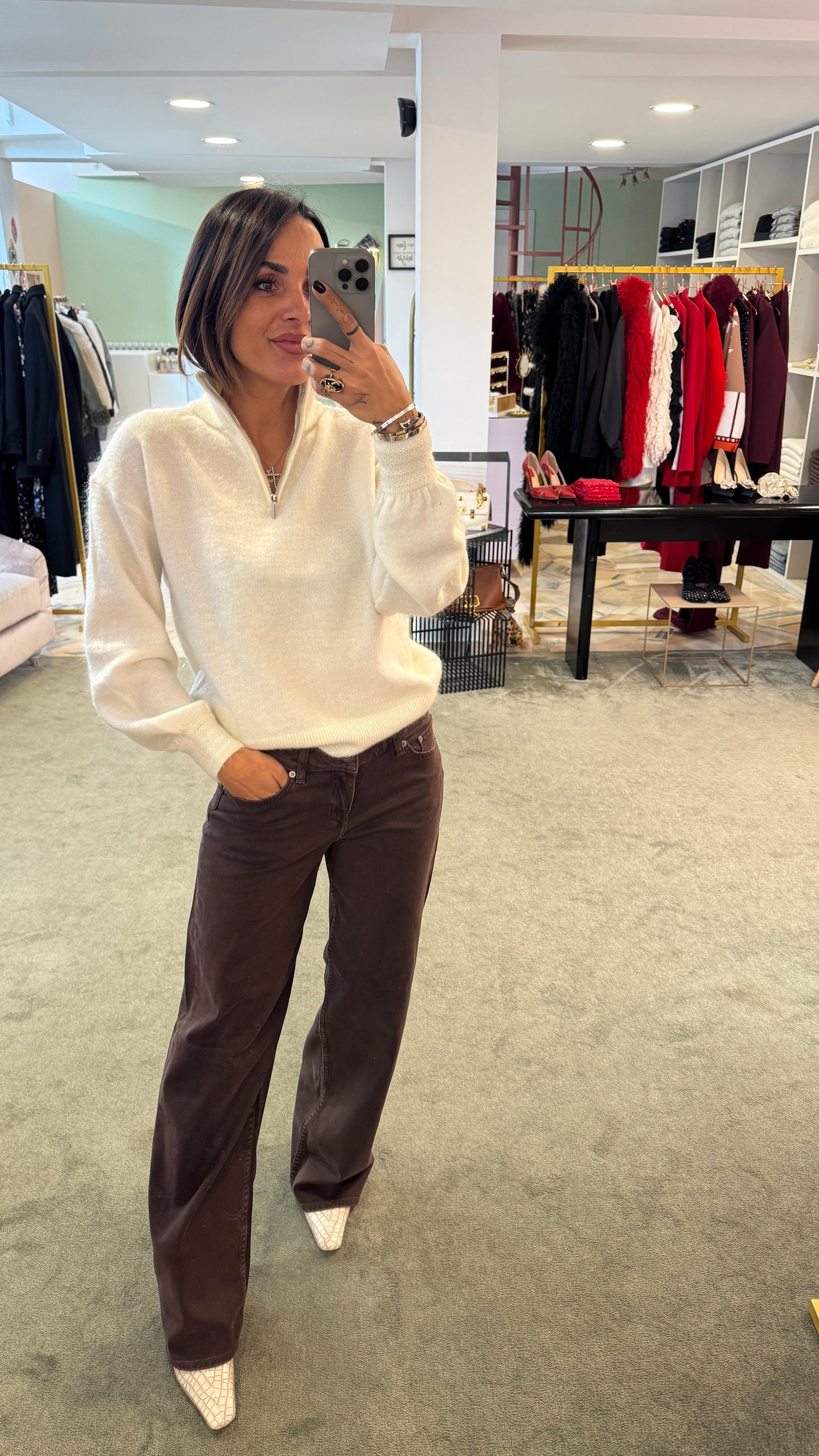Jeans tokyo wideleg vita bassa cioccolato