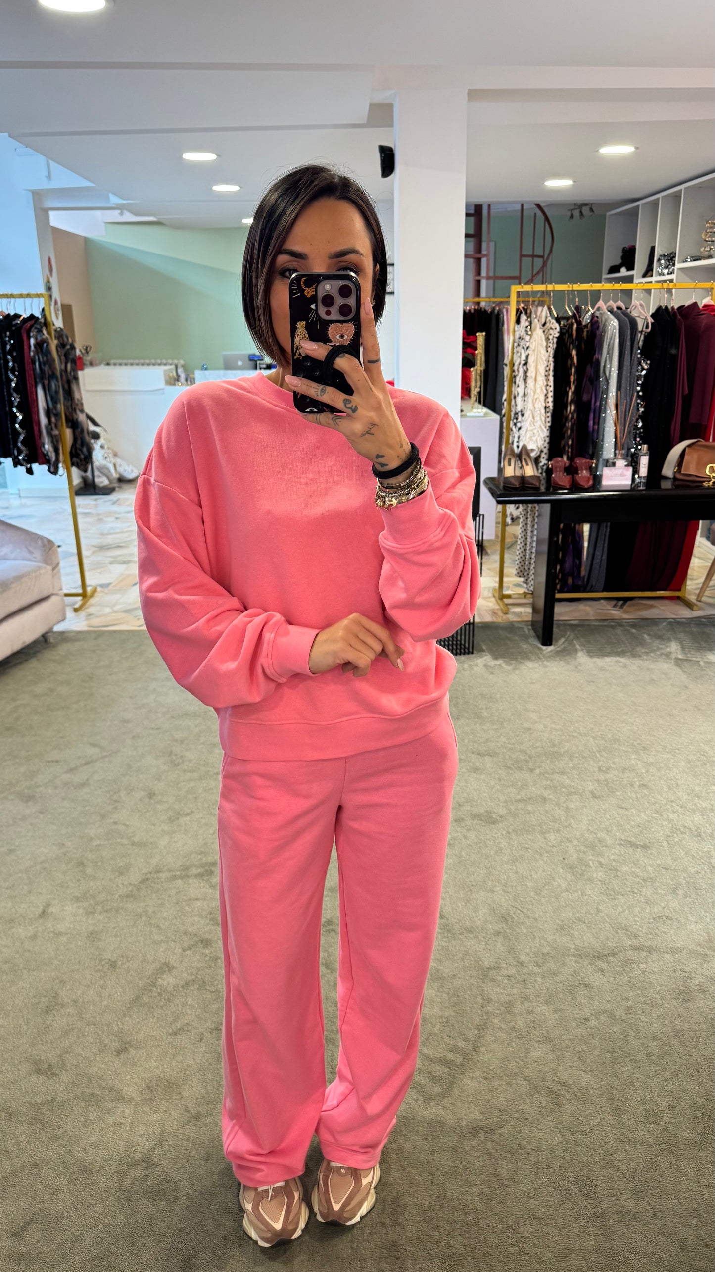 Felpa basica girocollo rosa big babol jx