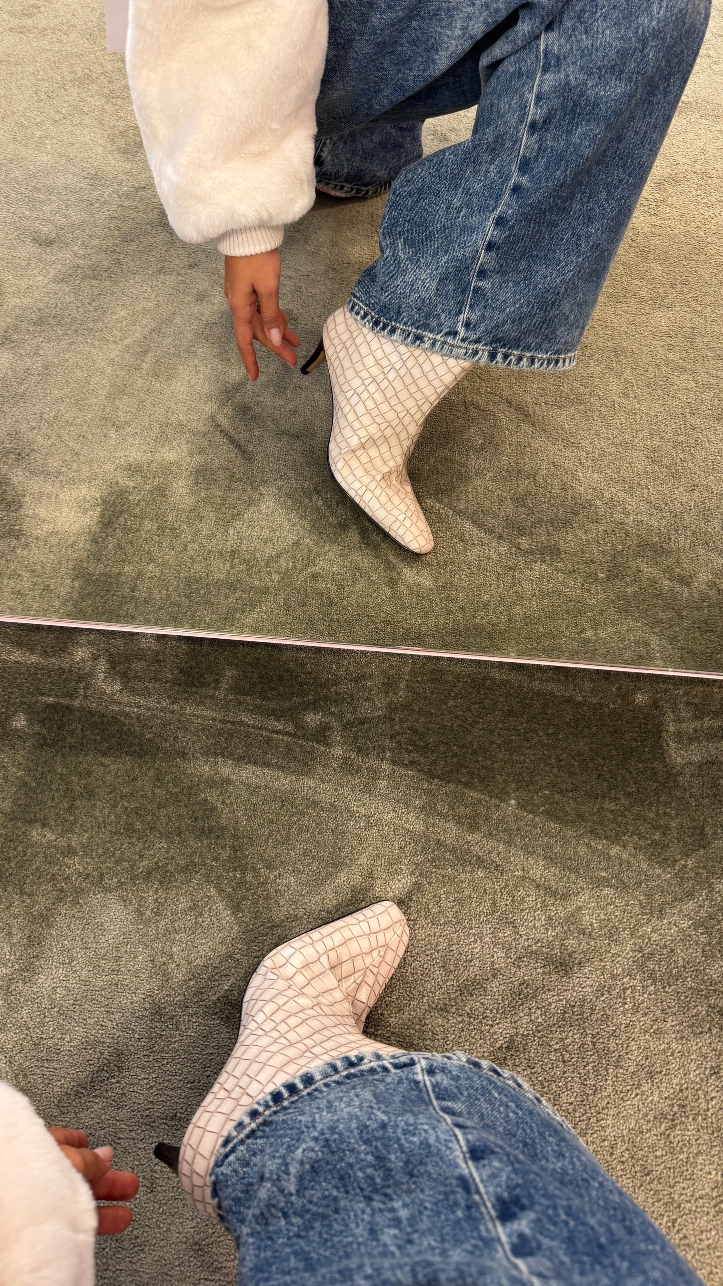 Stivaletto crocco panna