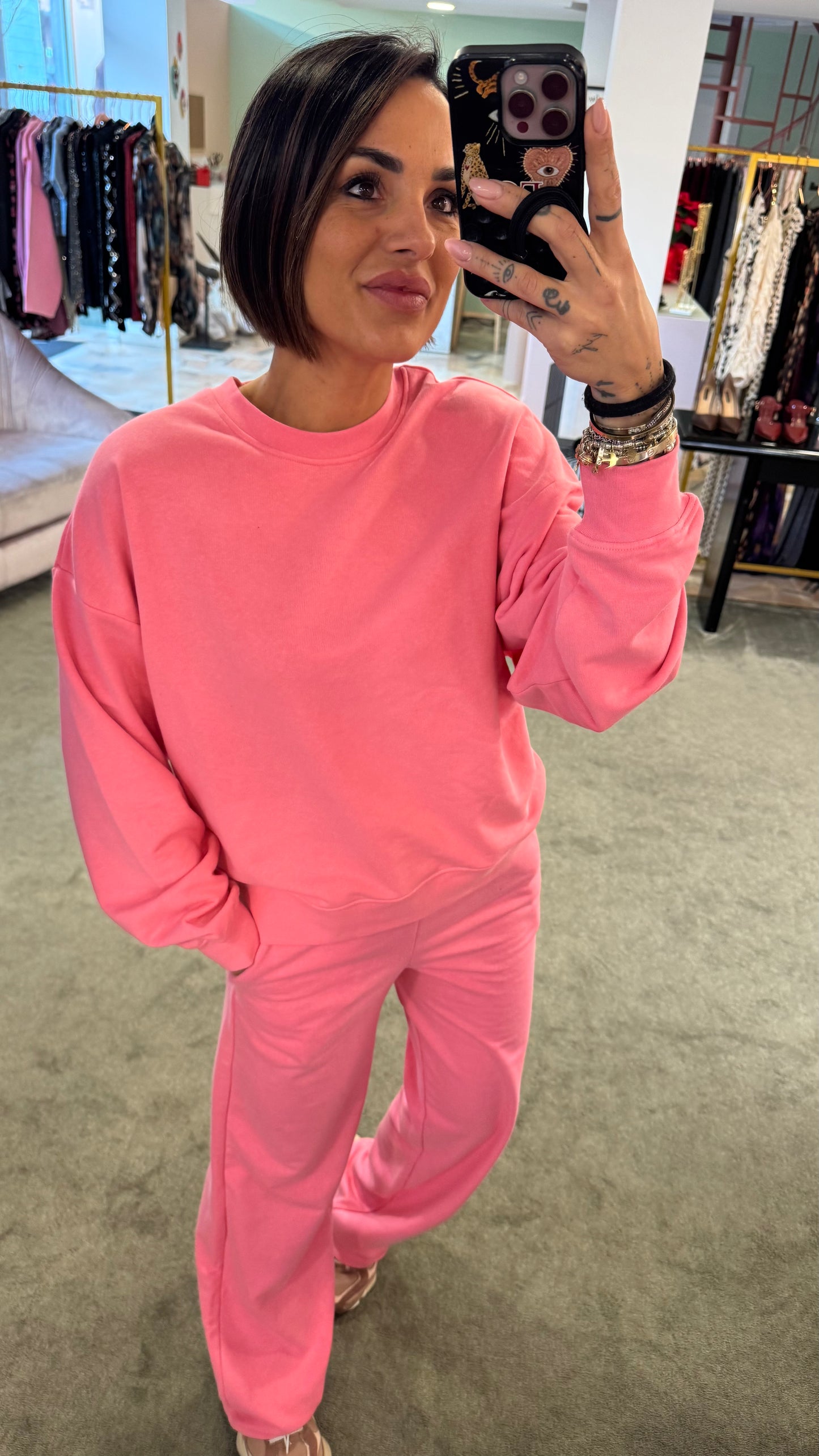 Felpa basica girocollo rosa big babol jx