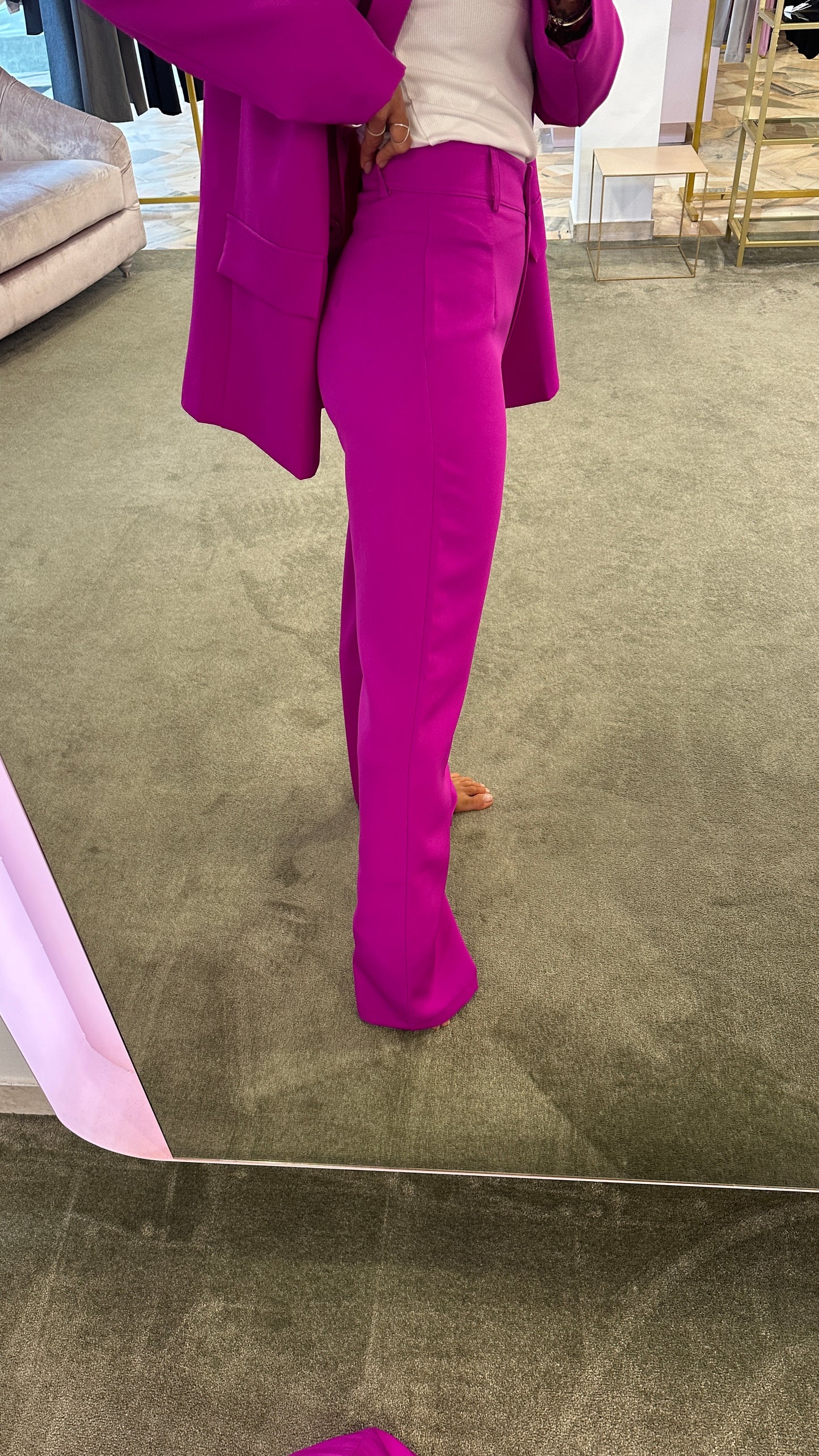 Pantaloni dritti plume