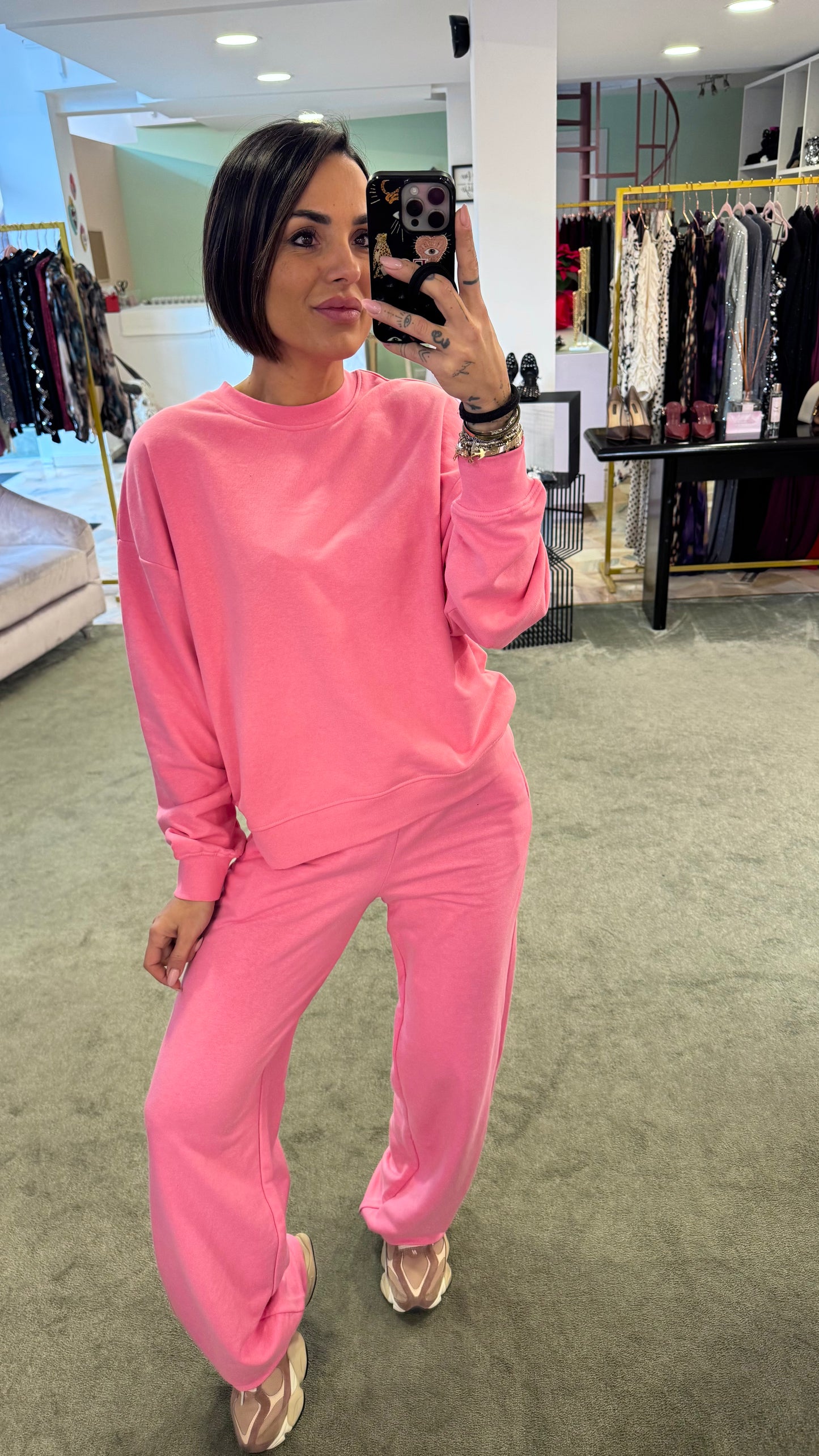 Felpa basica girocollo rosa big babol jx