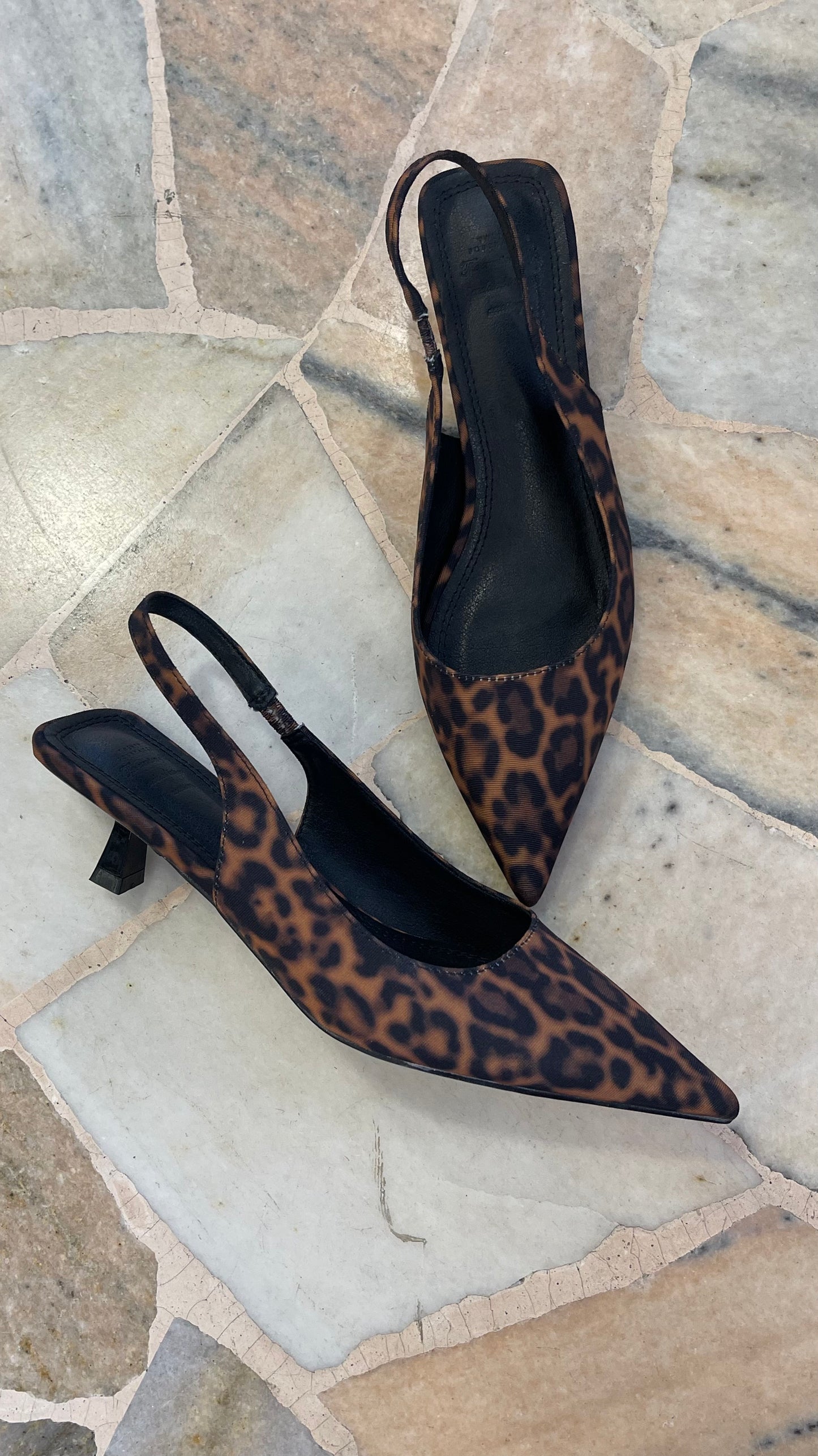 Slingback leopardate