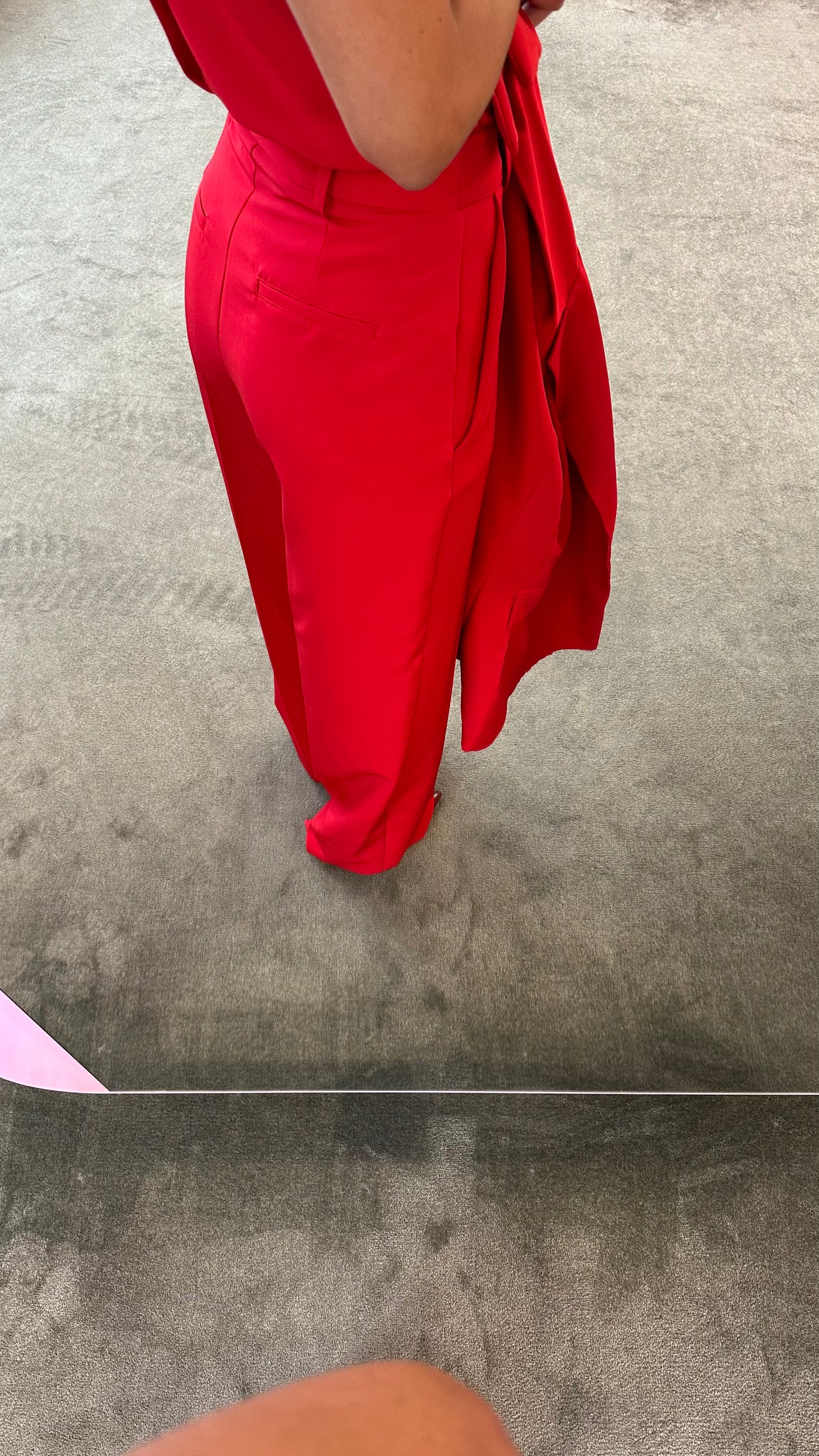 Pantaloni rossi gamba dritta