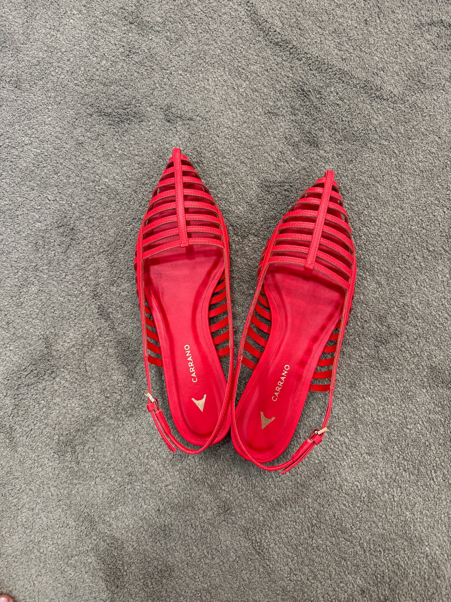Ciabattina slippers rossa a punta