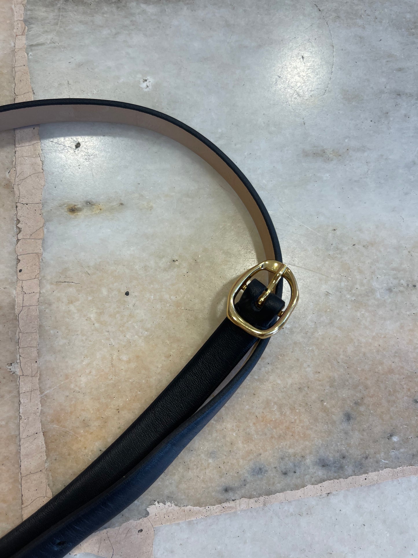 Cintura in vera pelle nera