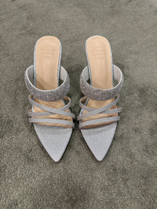 Sandalo lace e fascia argento crystal