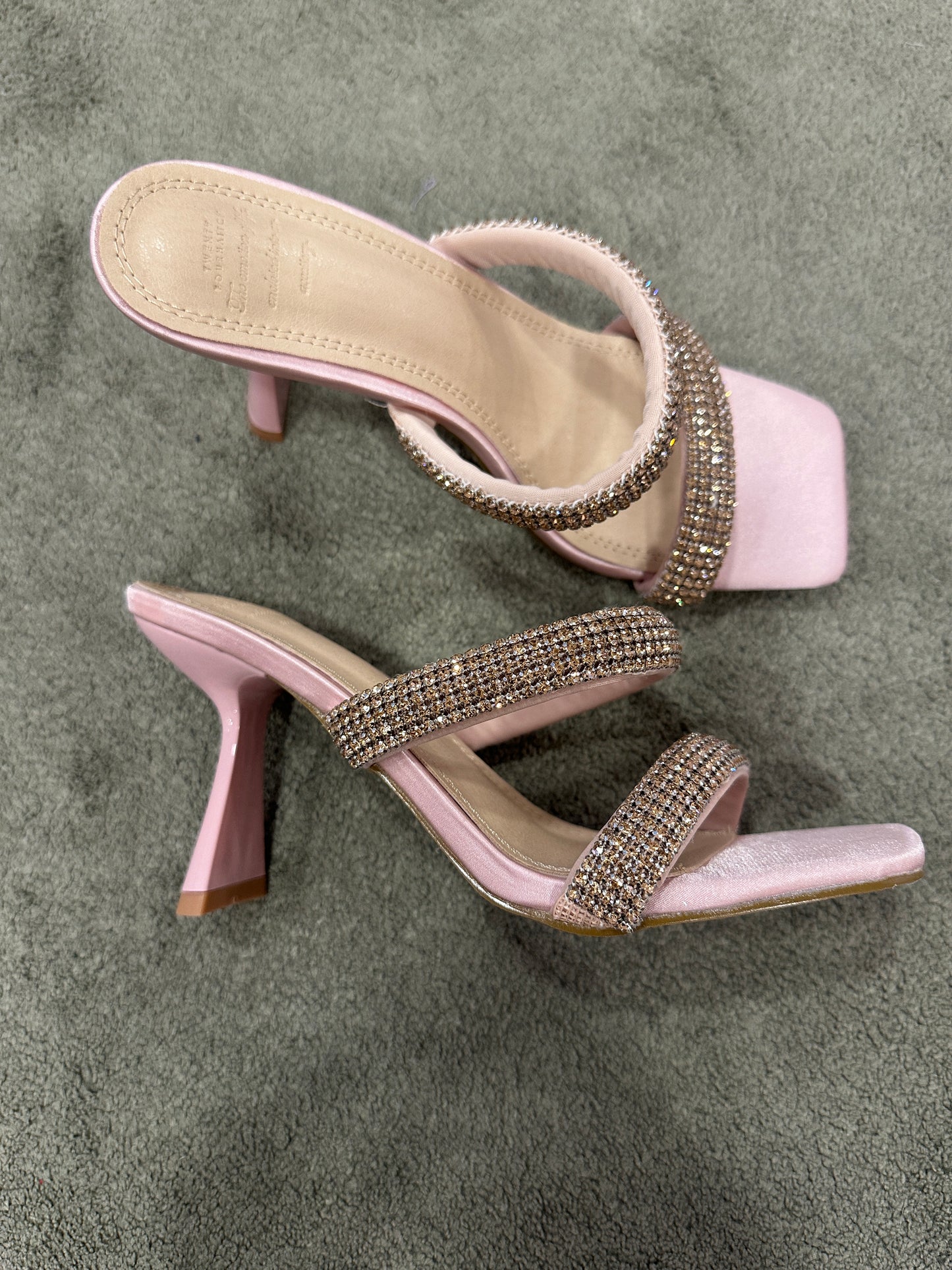 Sandalo doppia fascia rosa cipria crystal