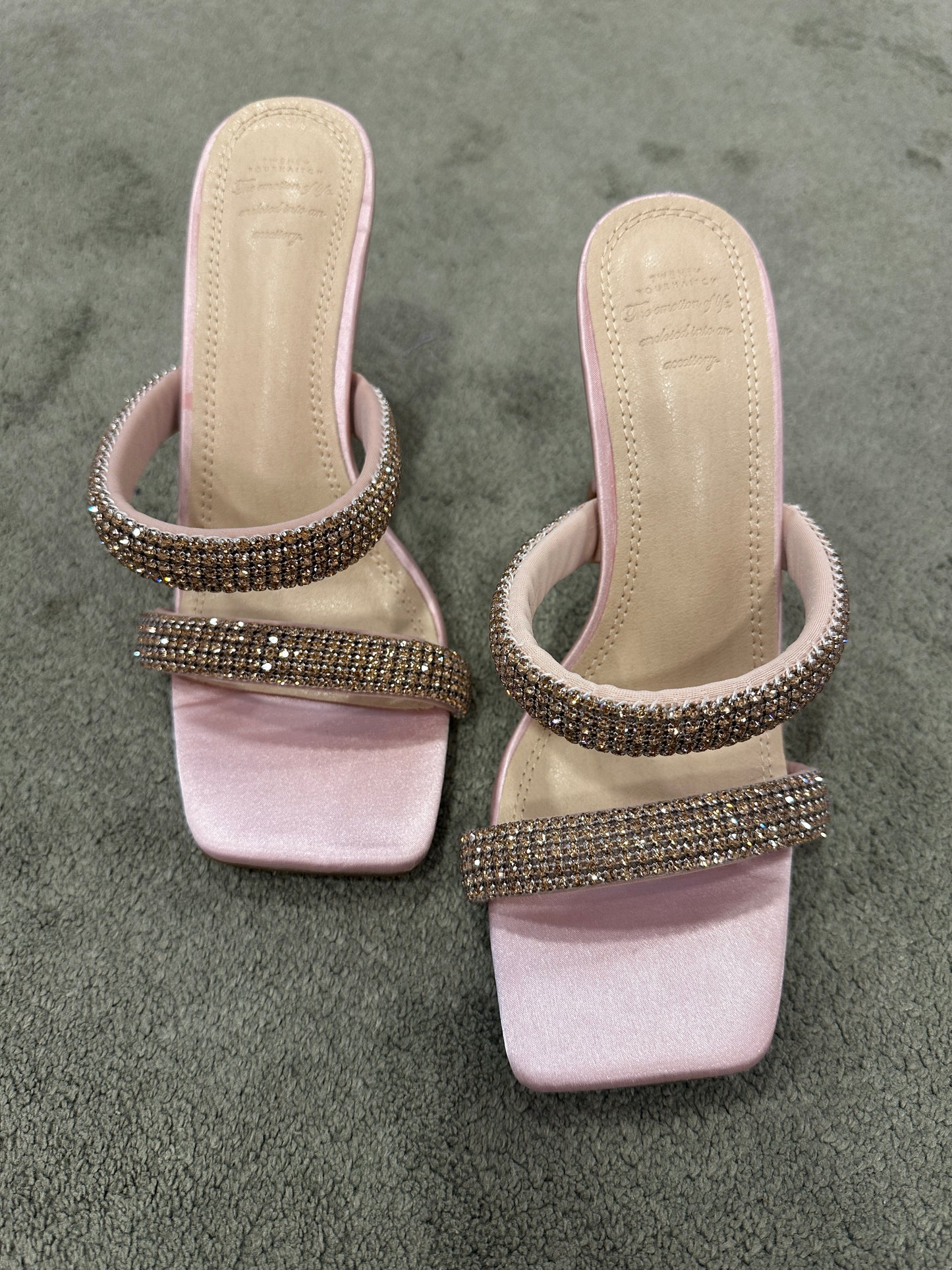 Sandalo doppia fascia rosa cipria crystal