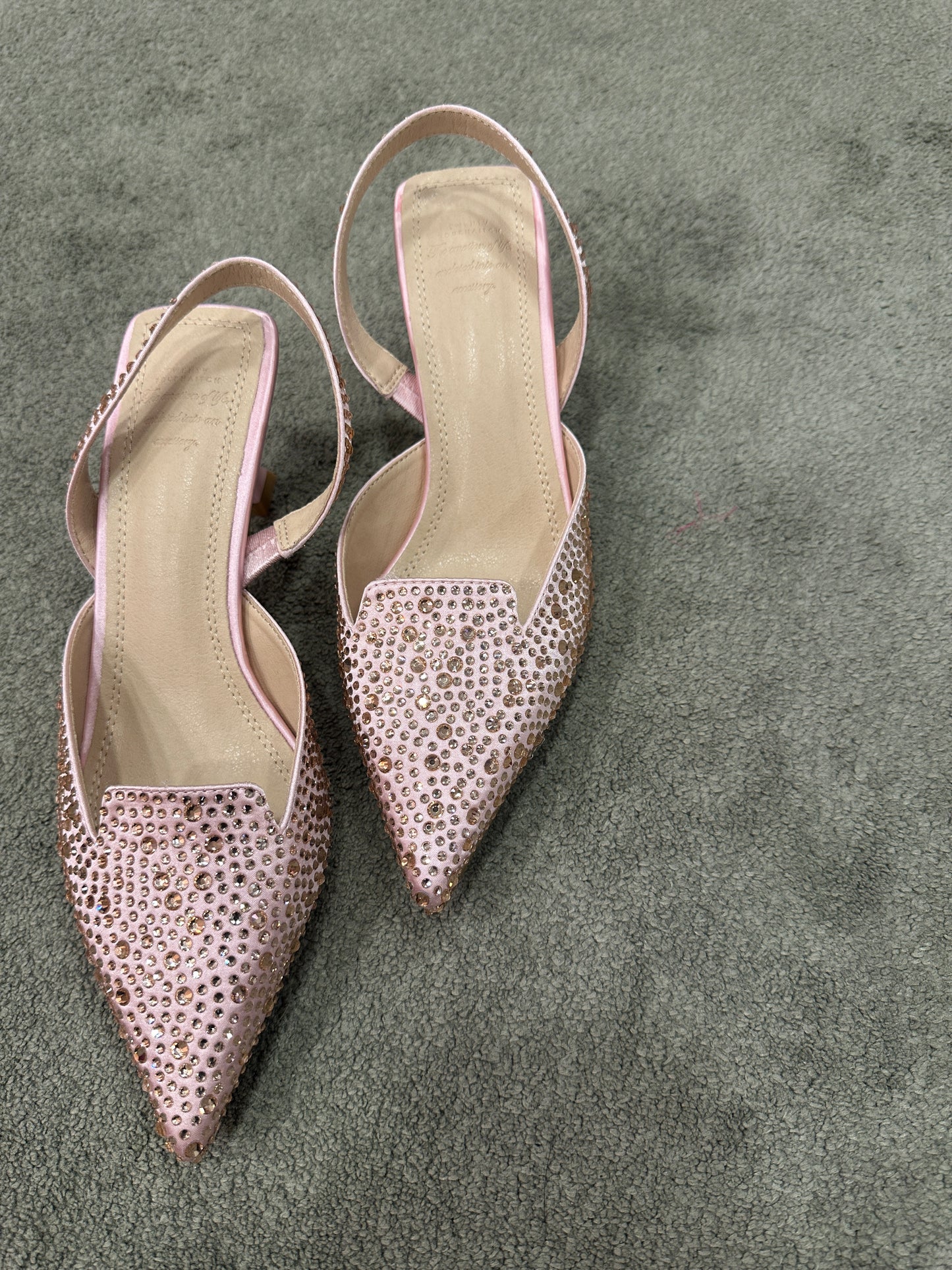Slingback rosa cipria crystal