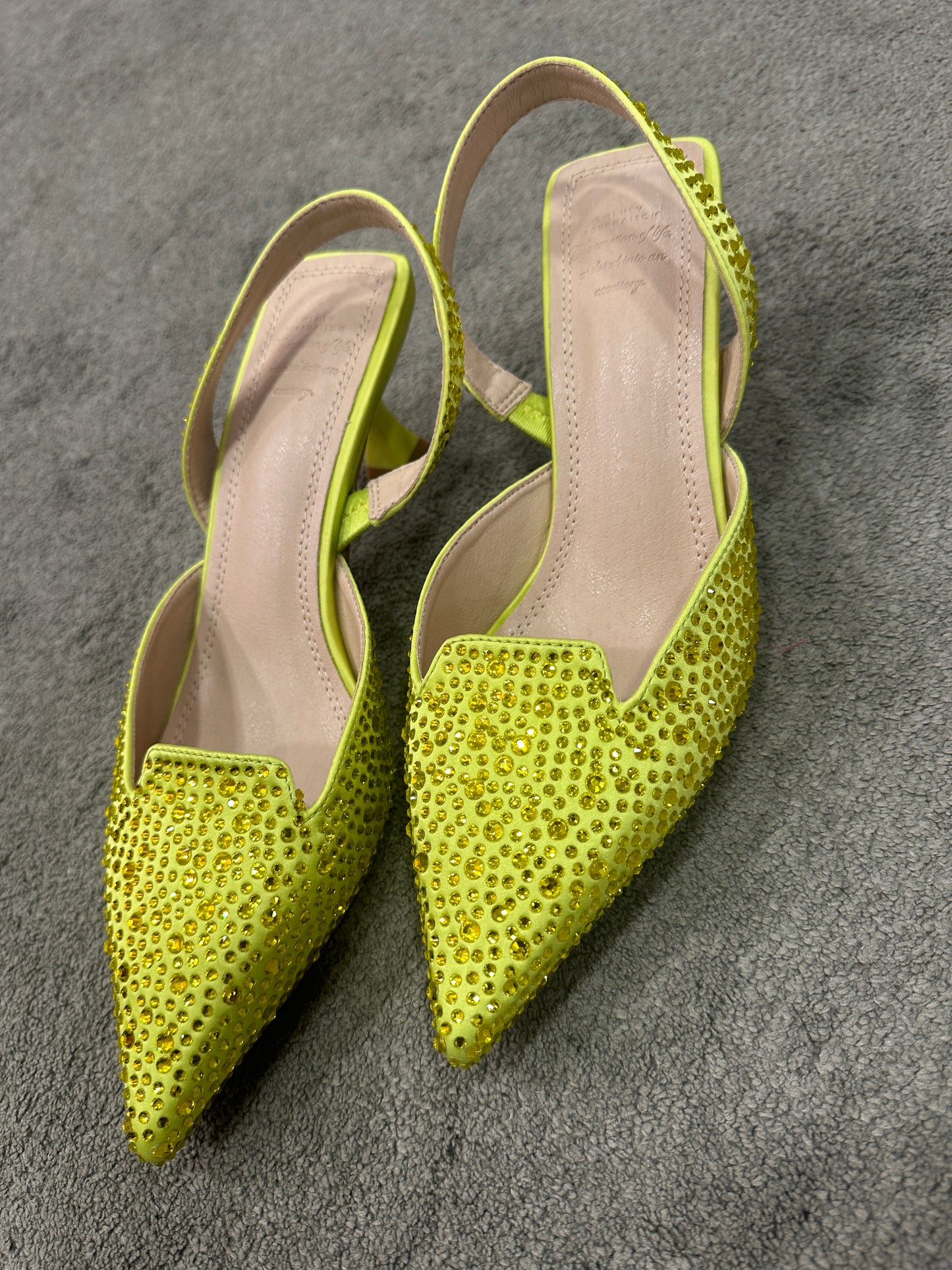 Slingback lime crystal