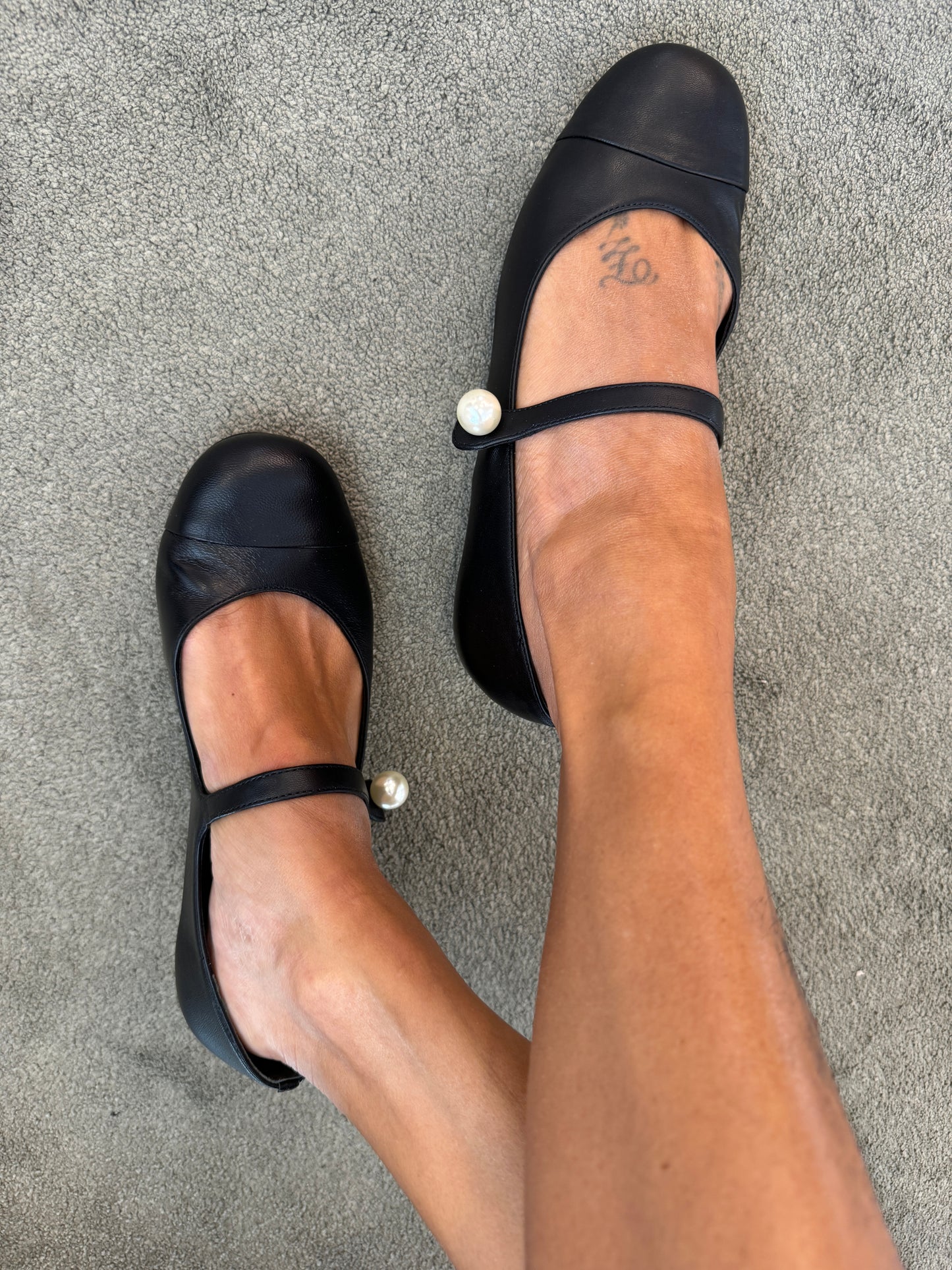Ballerina coco nera con punta opaca