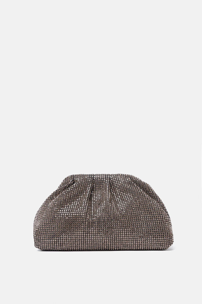 Borsa clutch petra grigia crystal