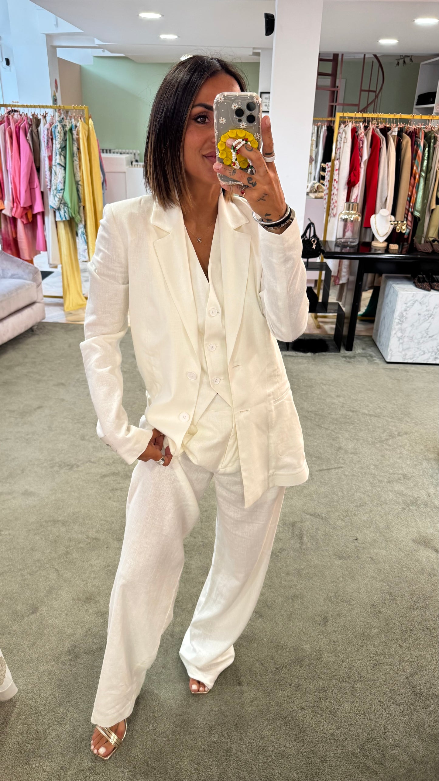 Blazer bianco in lino hinnominate