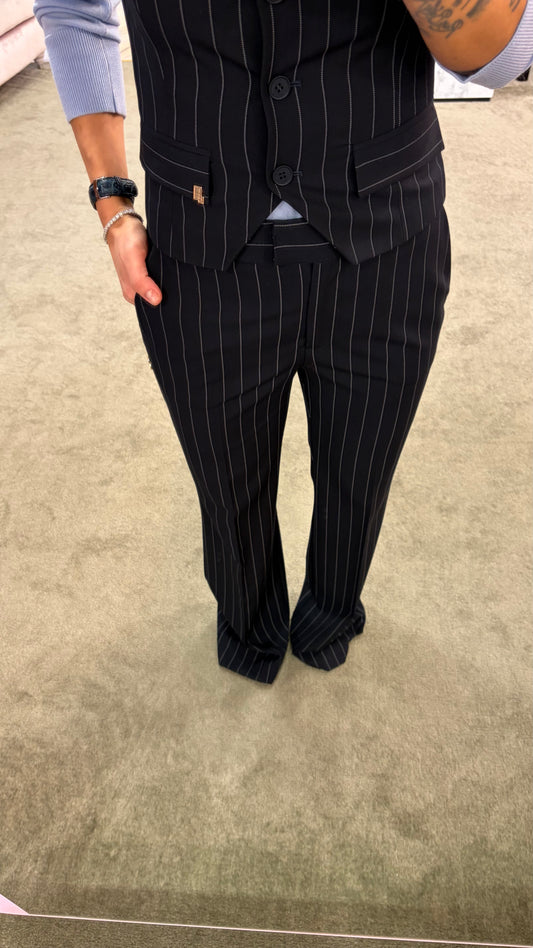 Pantaloni blu notte Hinnominate gessati