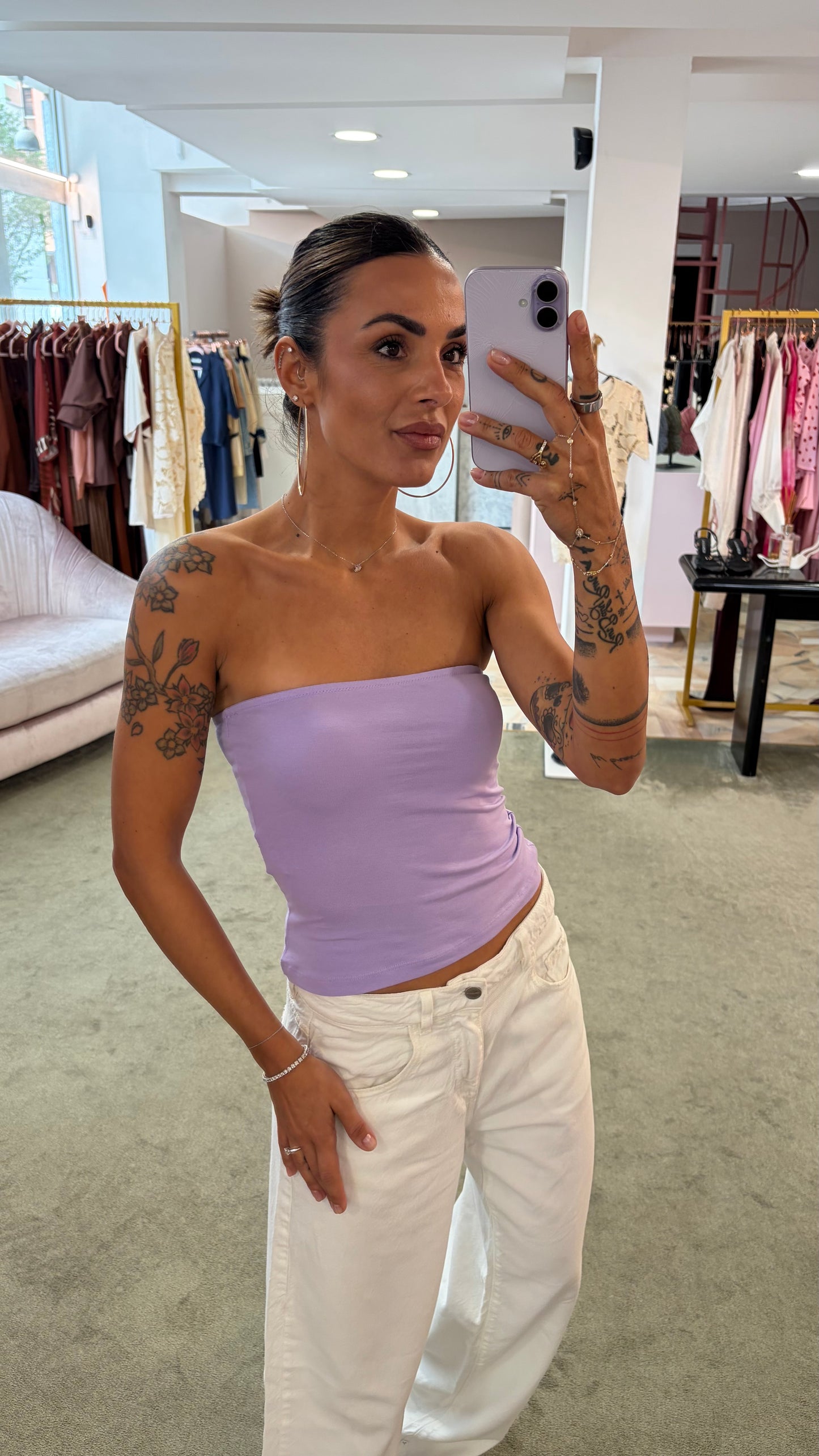 Top a fascia lilla jx