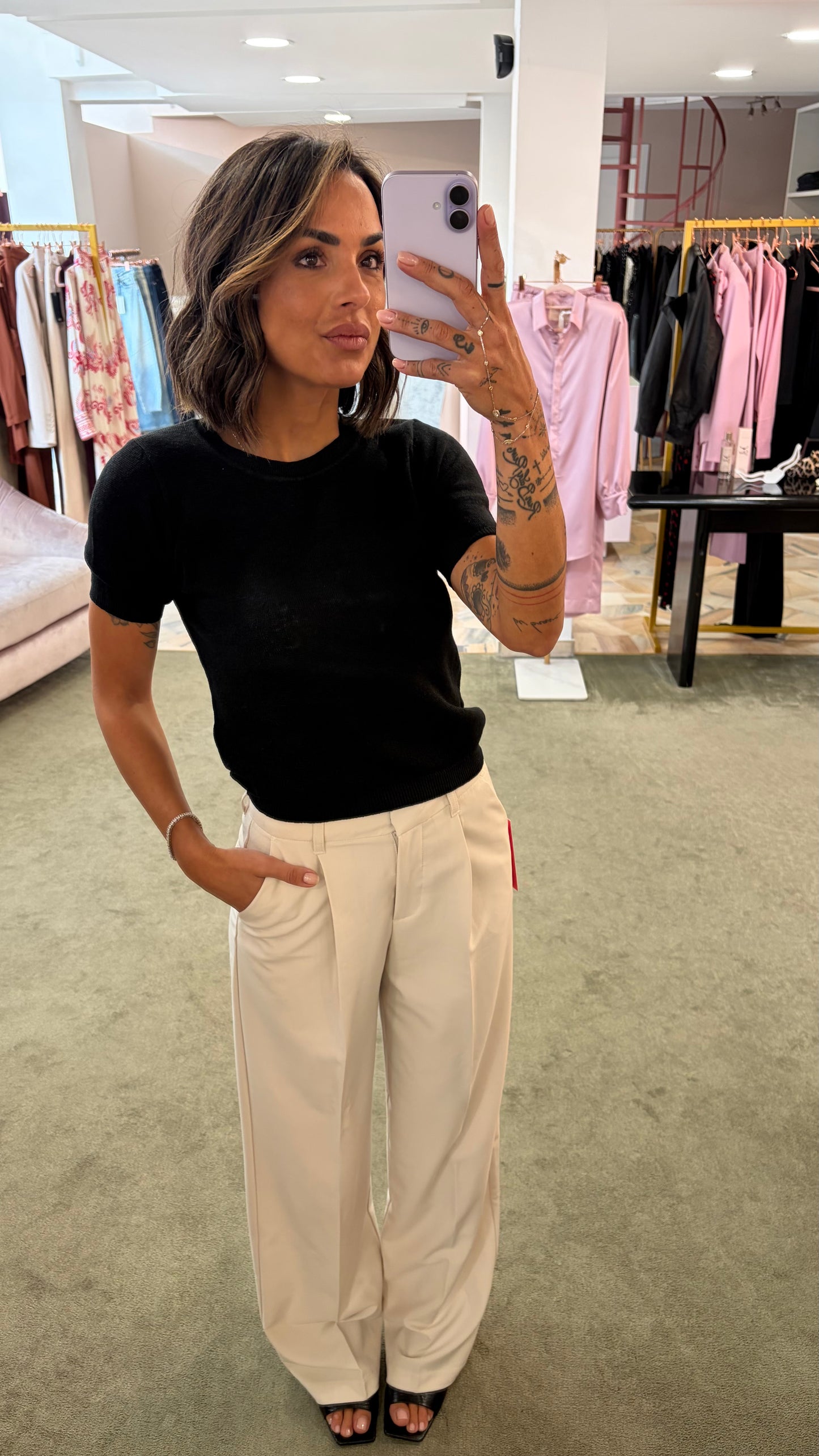 Maglia girocollo nera manica corta glp