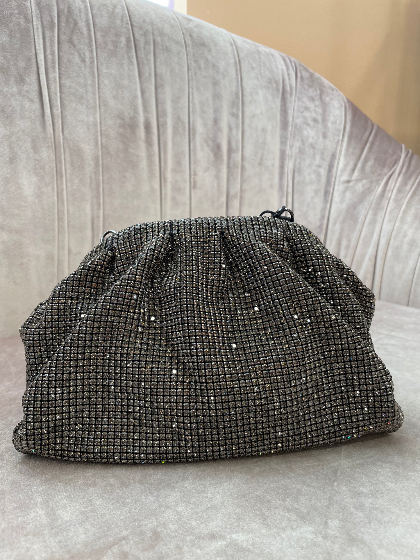 Borsa clutch petra grigia crystal