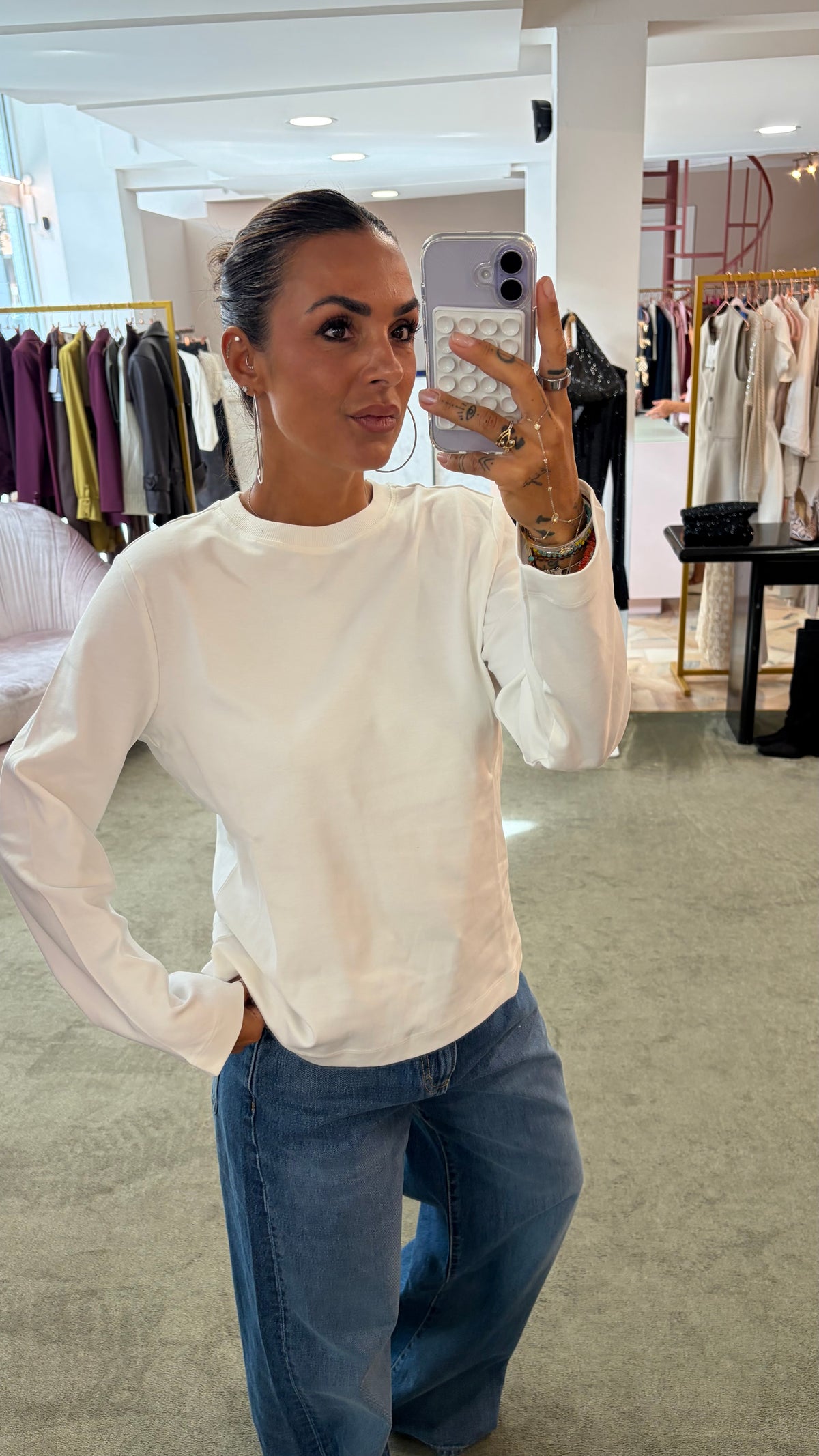 T-shirt naima bianca manica lunga aw