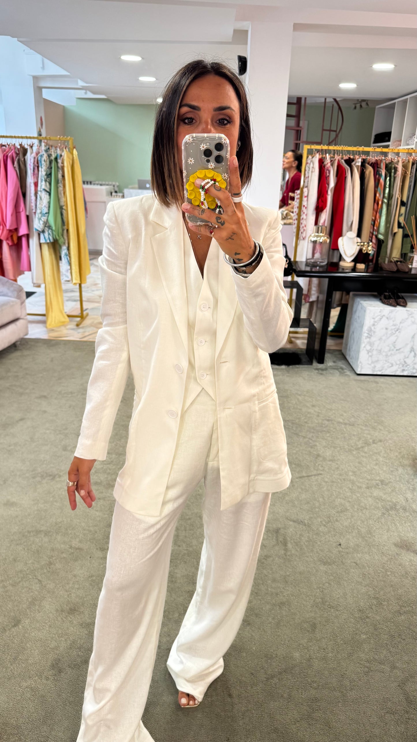 Blazer bianco in lino hinnominate