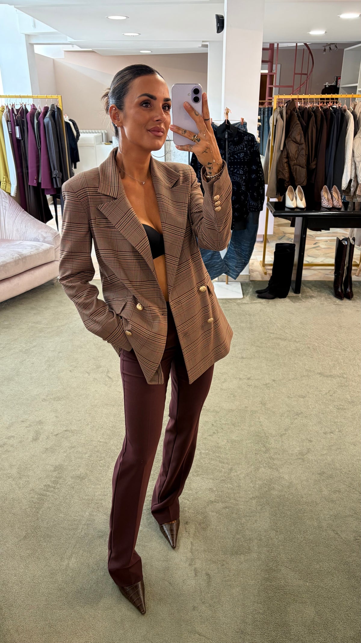 Blazer check doppiopetto fr