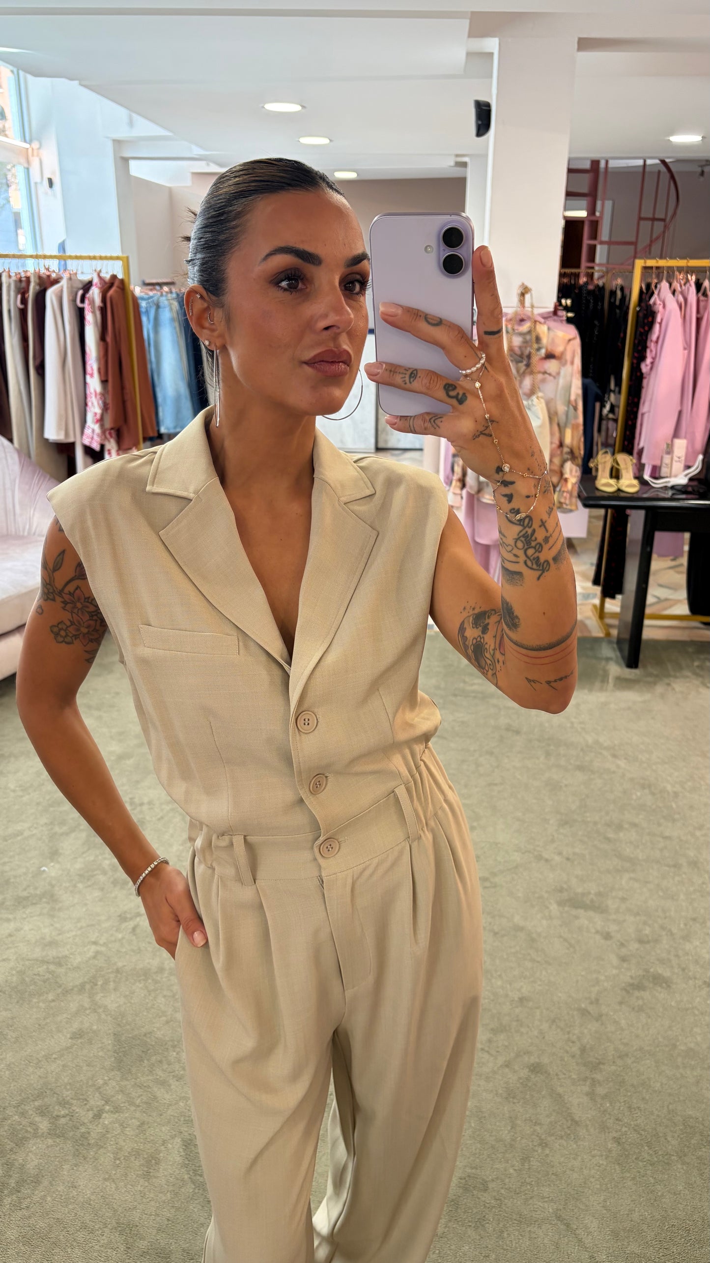 Jumpsuit ecru smanicata fr