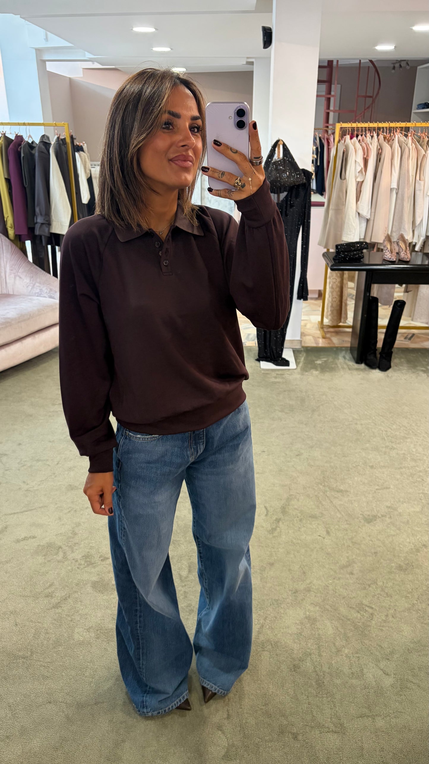 Polo vinaccia bordeaux in modal sy