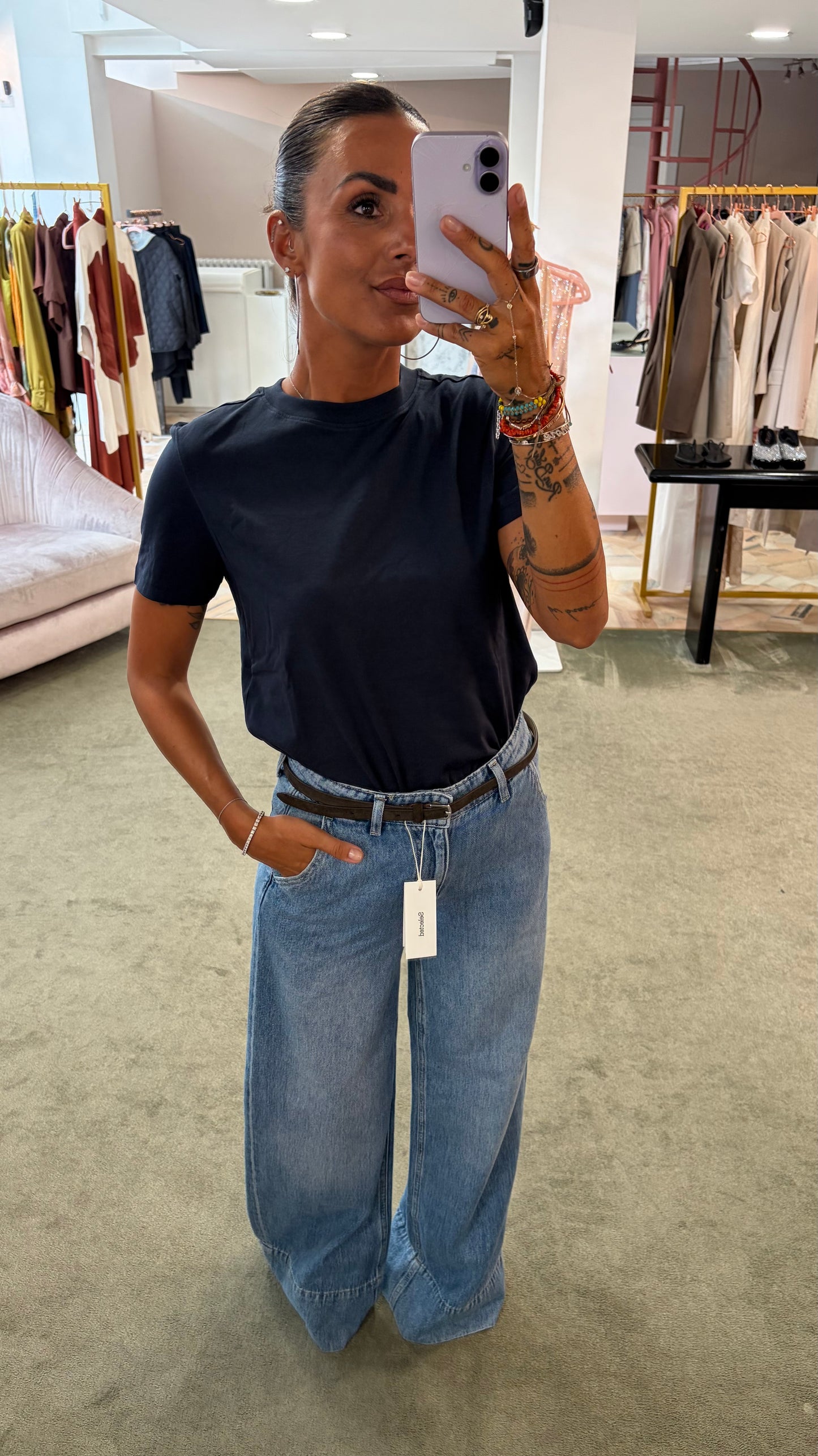 Jeans denim wide leg aw