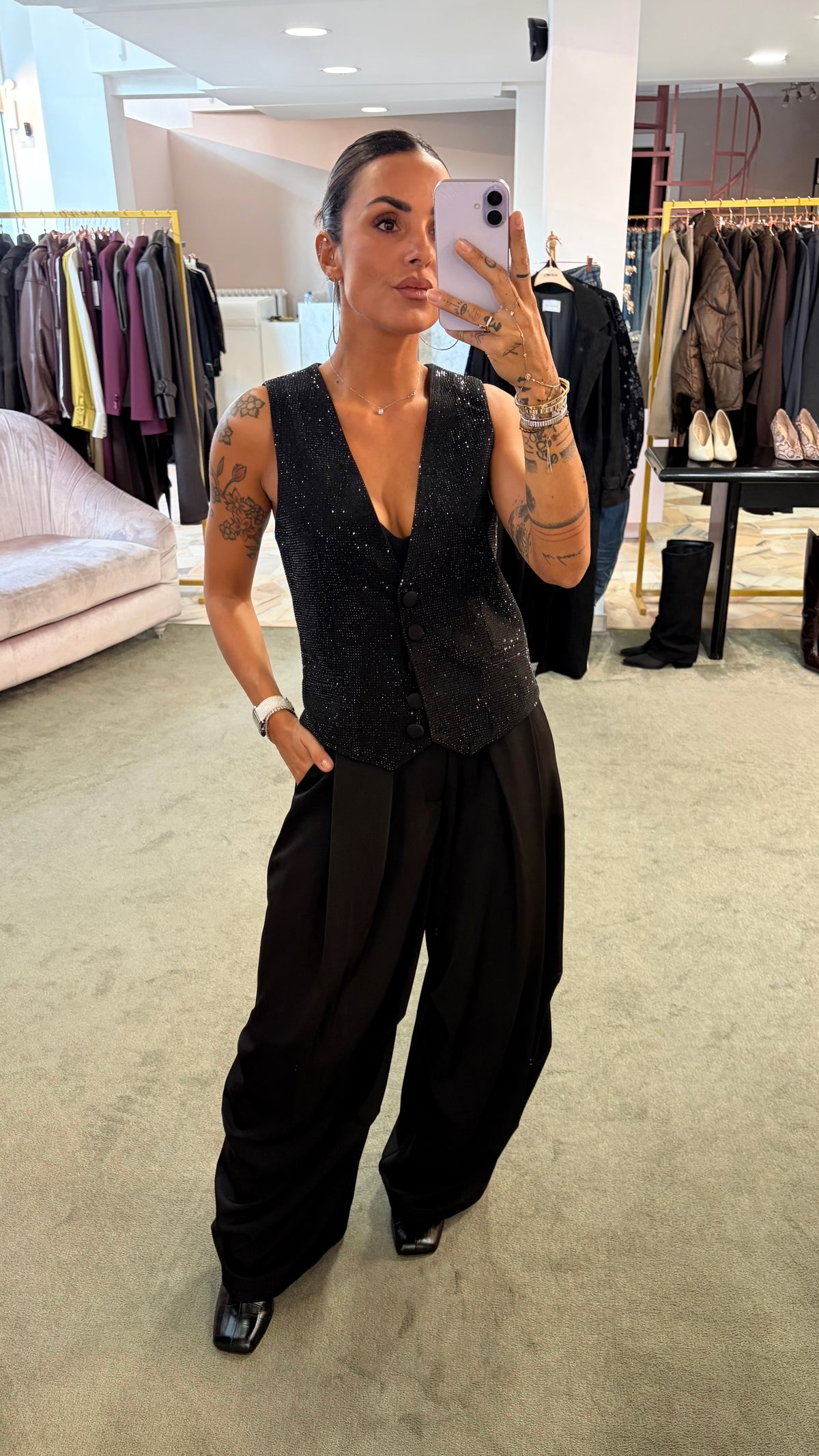Pantaloni neri classici baloon ay
