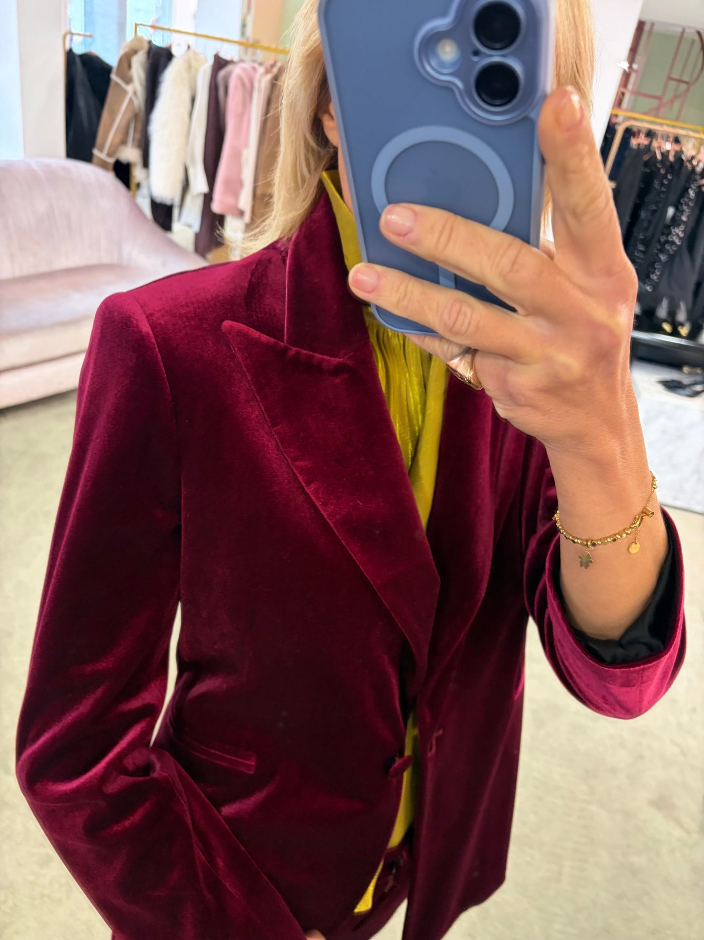 Blazer bordeaux in velluto Actualee