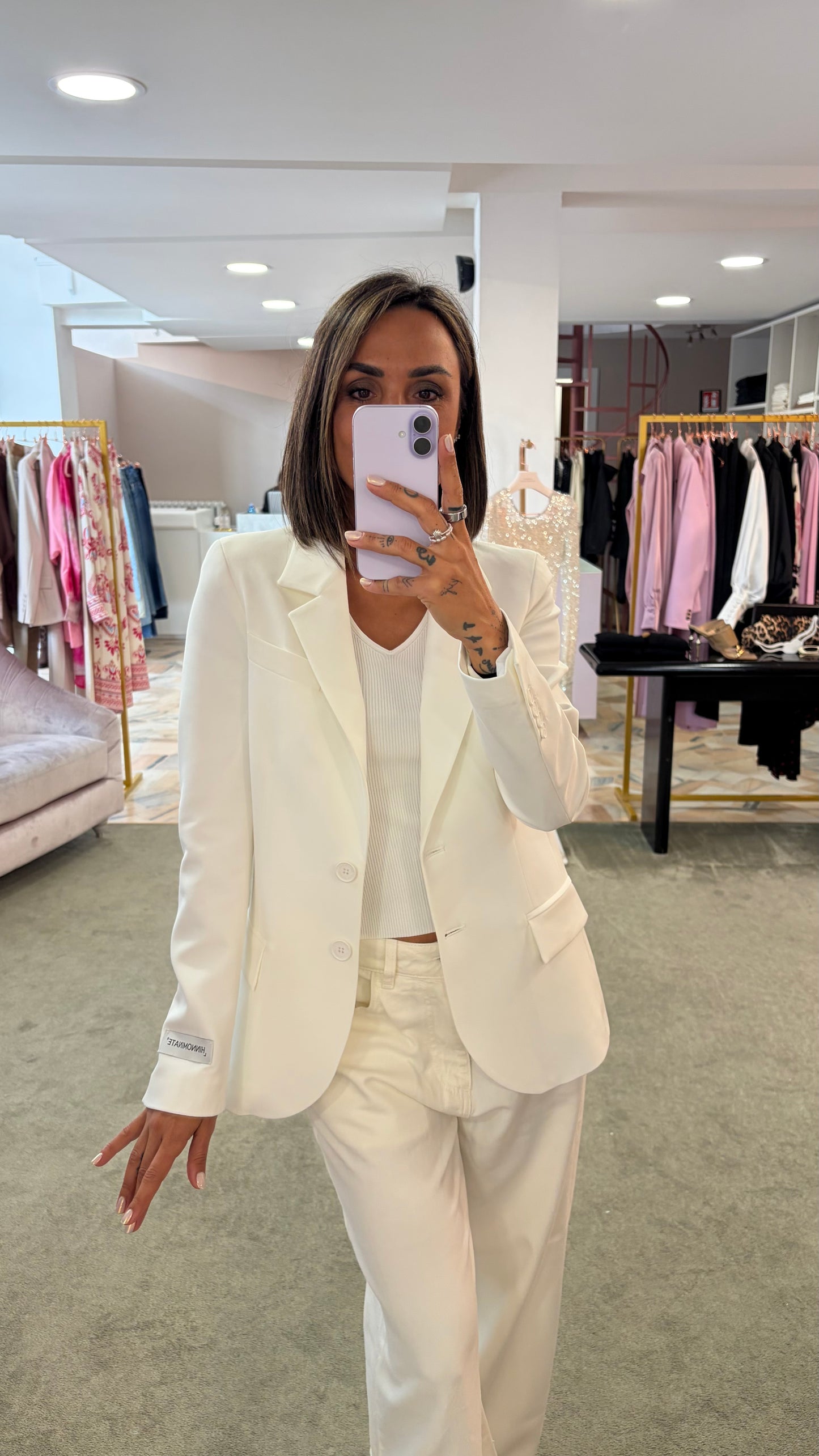 Blazer bianco slim monopetto due bottoni Hinnominate