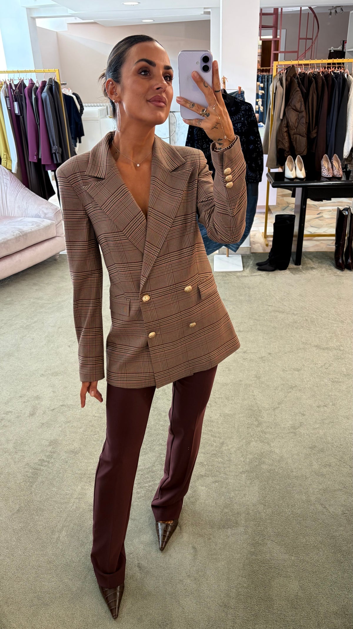 Blazer check doppiopetto fr