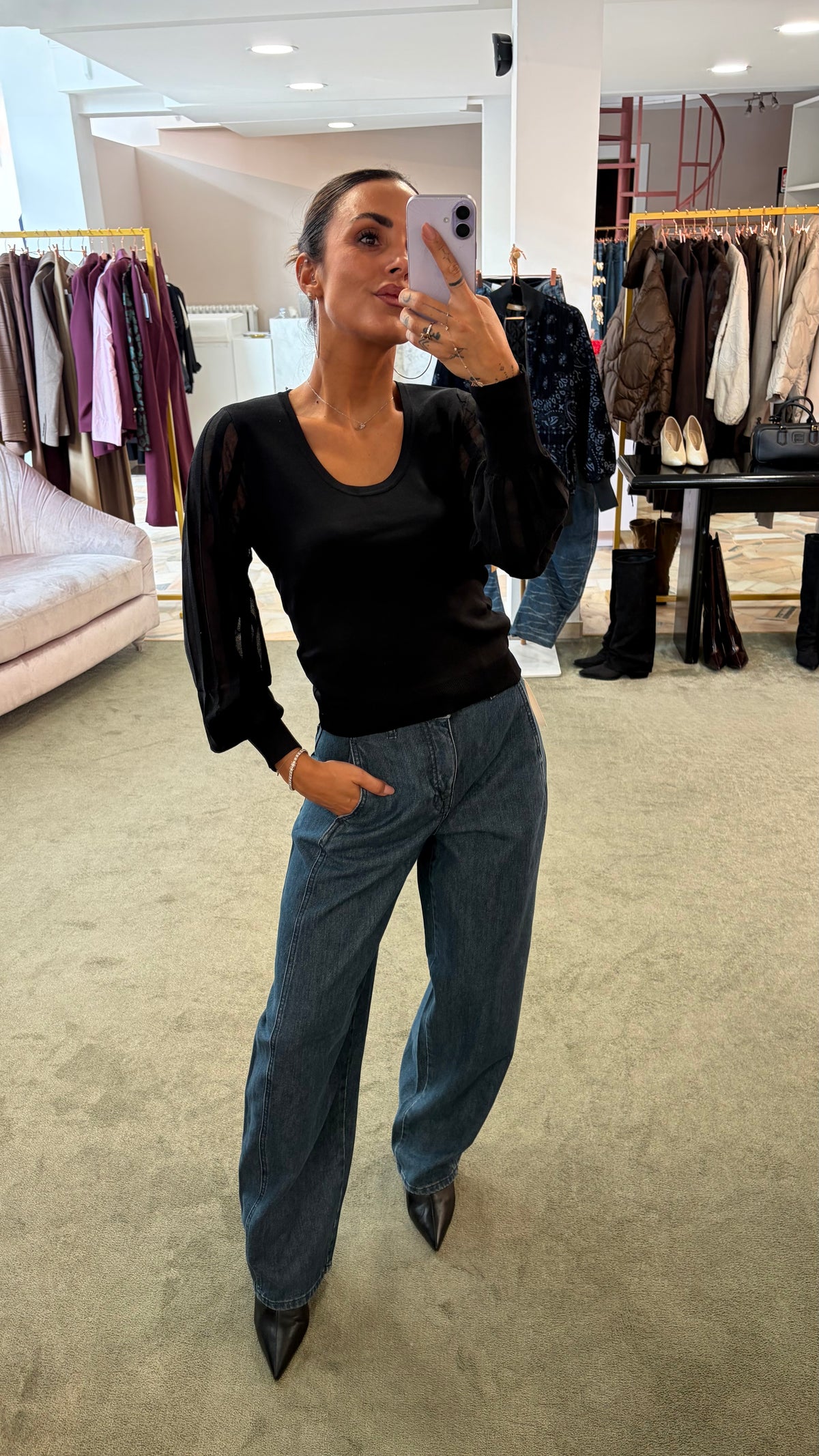 Jeans bella denim scuro barrel sl