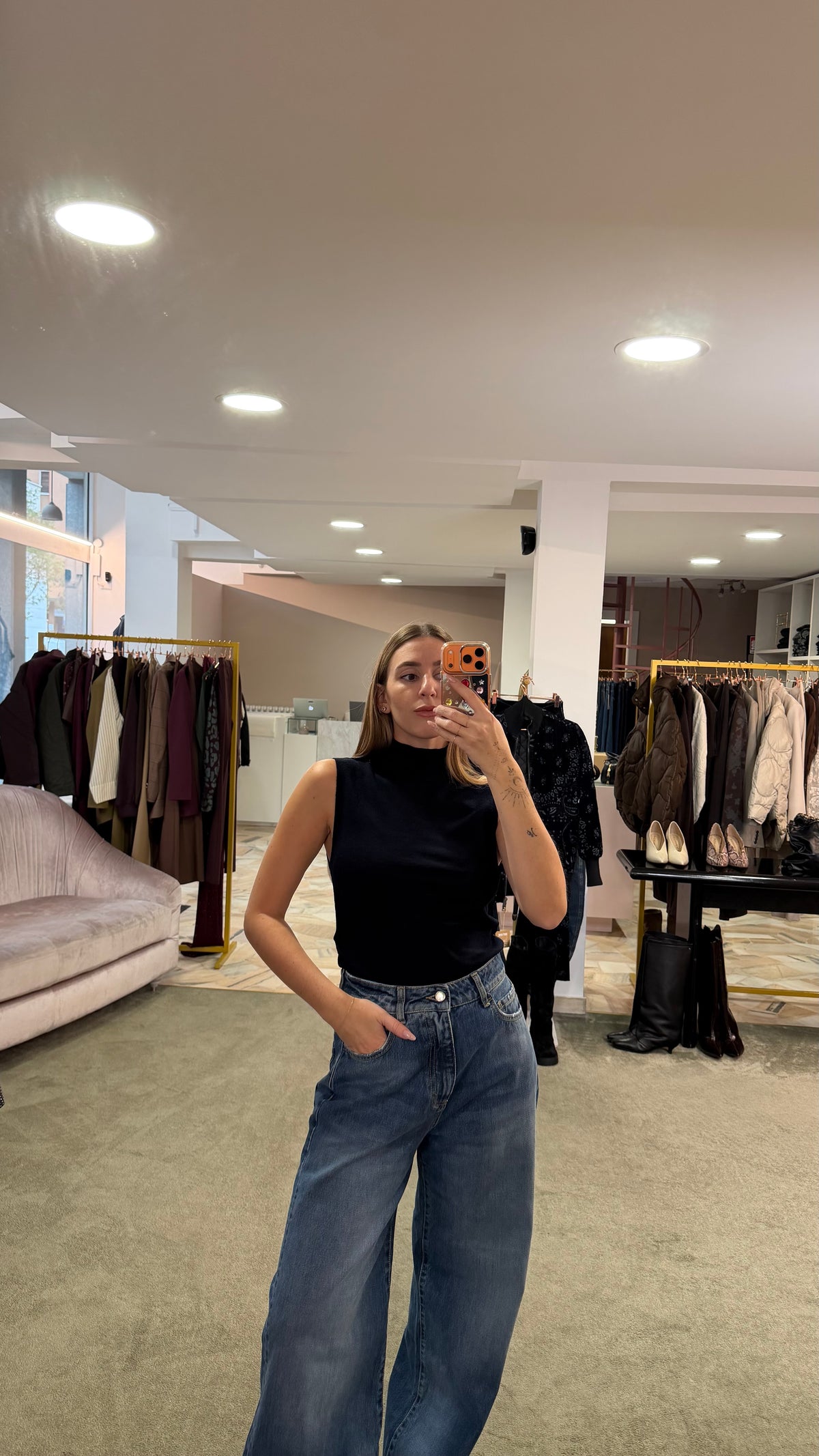 Lupetto cara blu notte smanicato aw